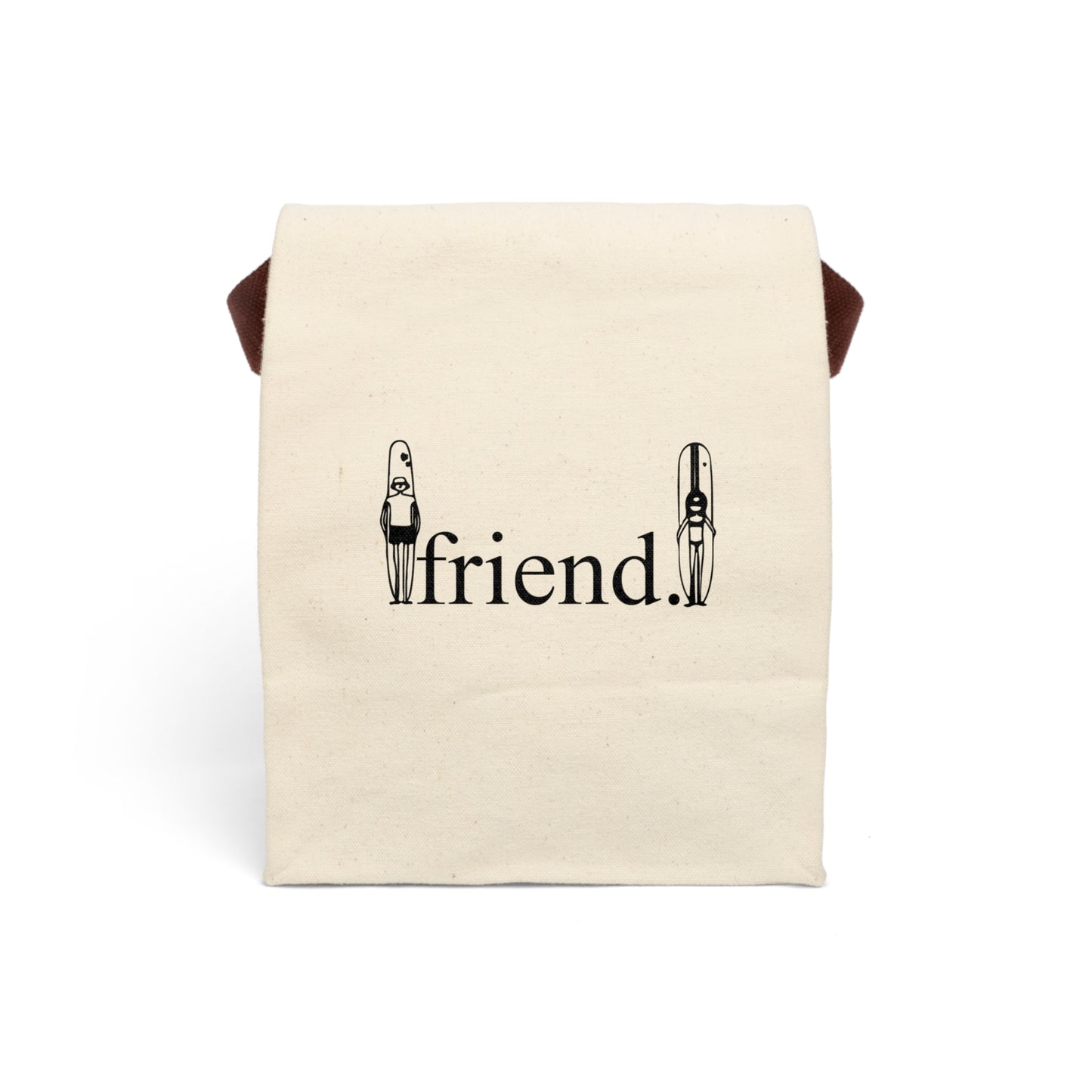 friend. Surfer Dude and Chick canvas lunch bag