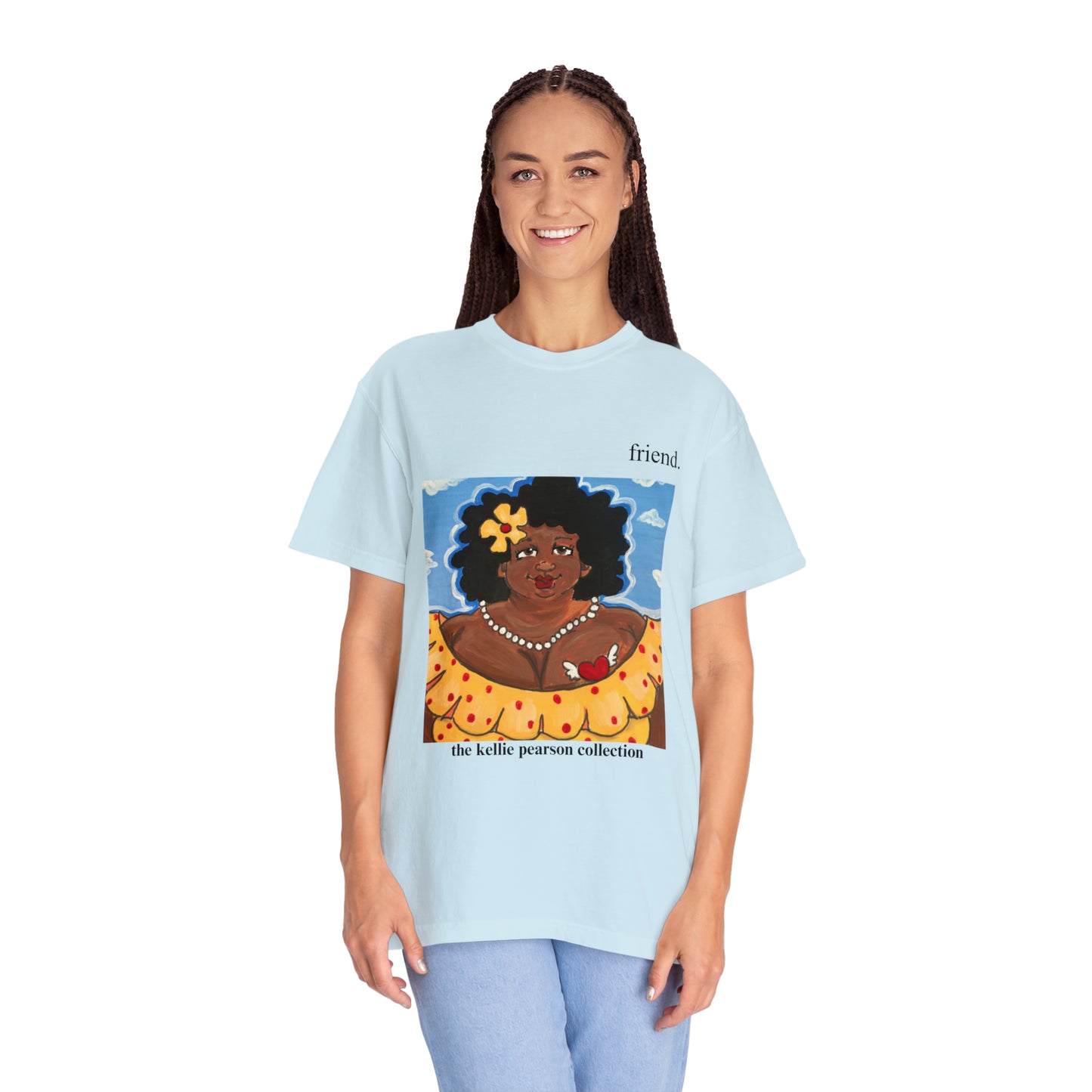 friend. the lady with the flower unisex comfort color tee