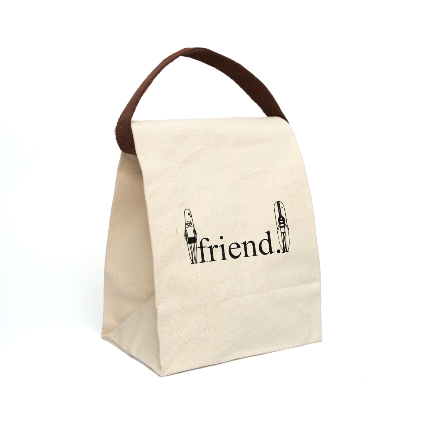 friend. Surfer Dude and Chick canvas lunch bag