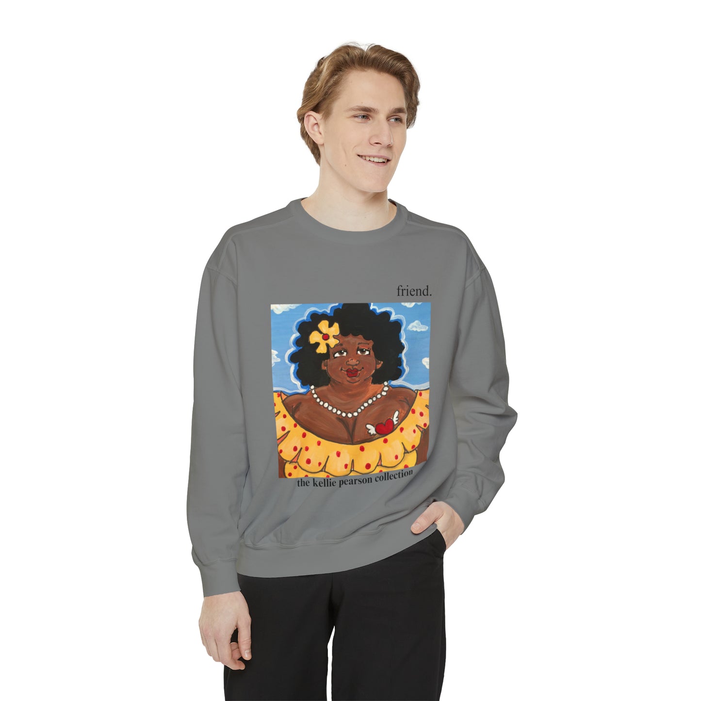 friend. the lady with the flower unisex comfort colors sweatshirt