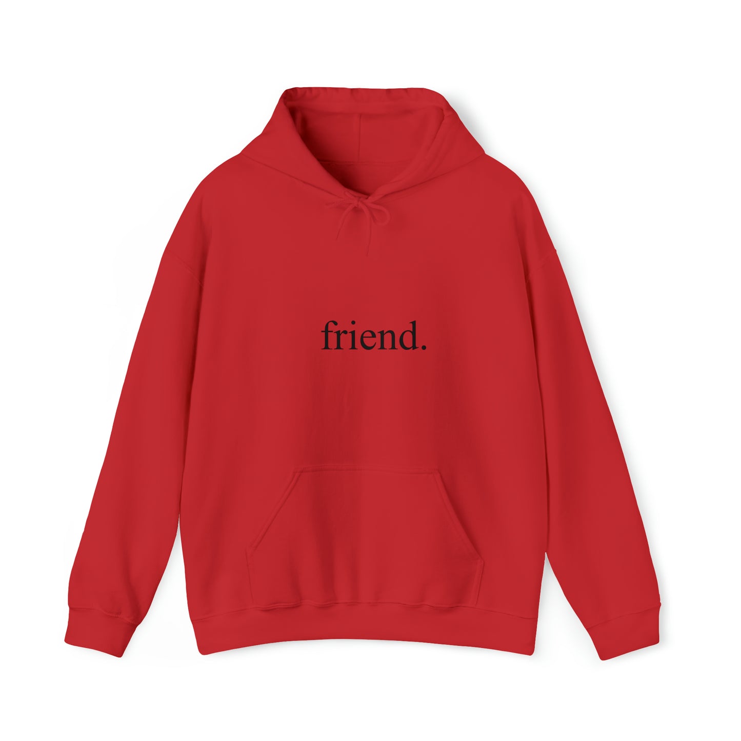 friend. black print front unisex heavy blend™ hooded sweatshirt