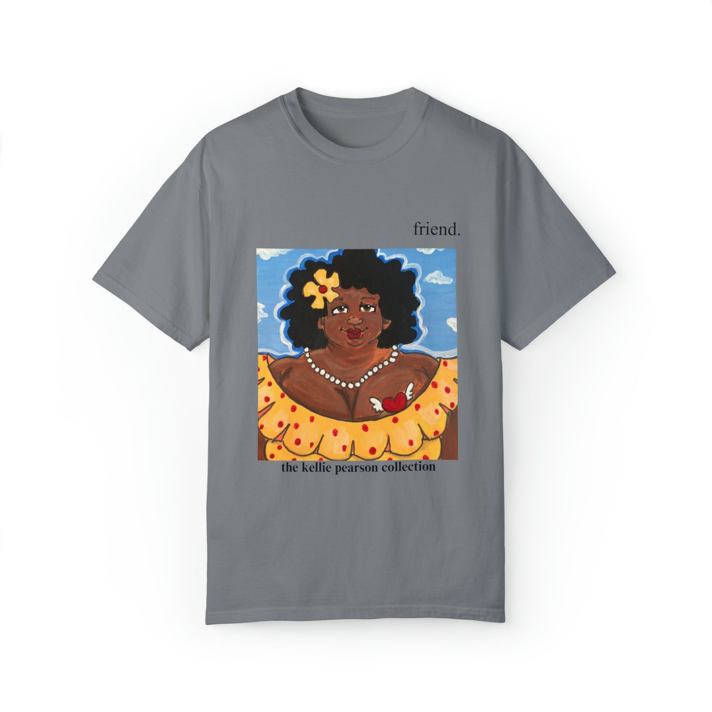 friend. the lady with the flower unisex comfort color tee