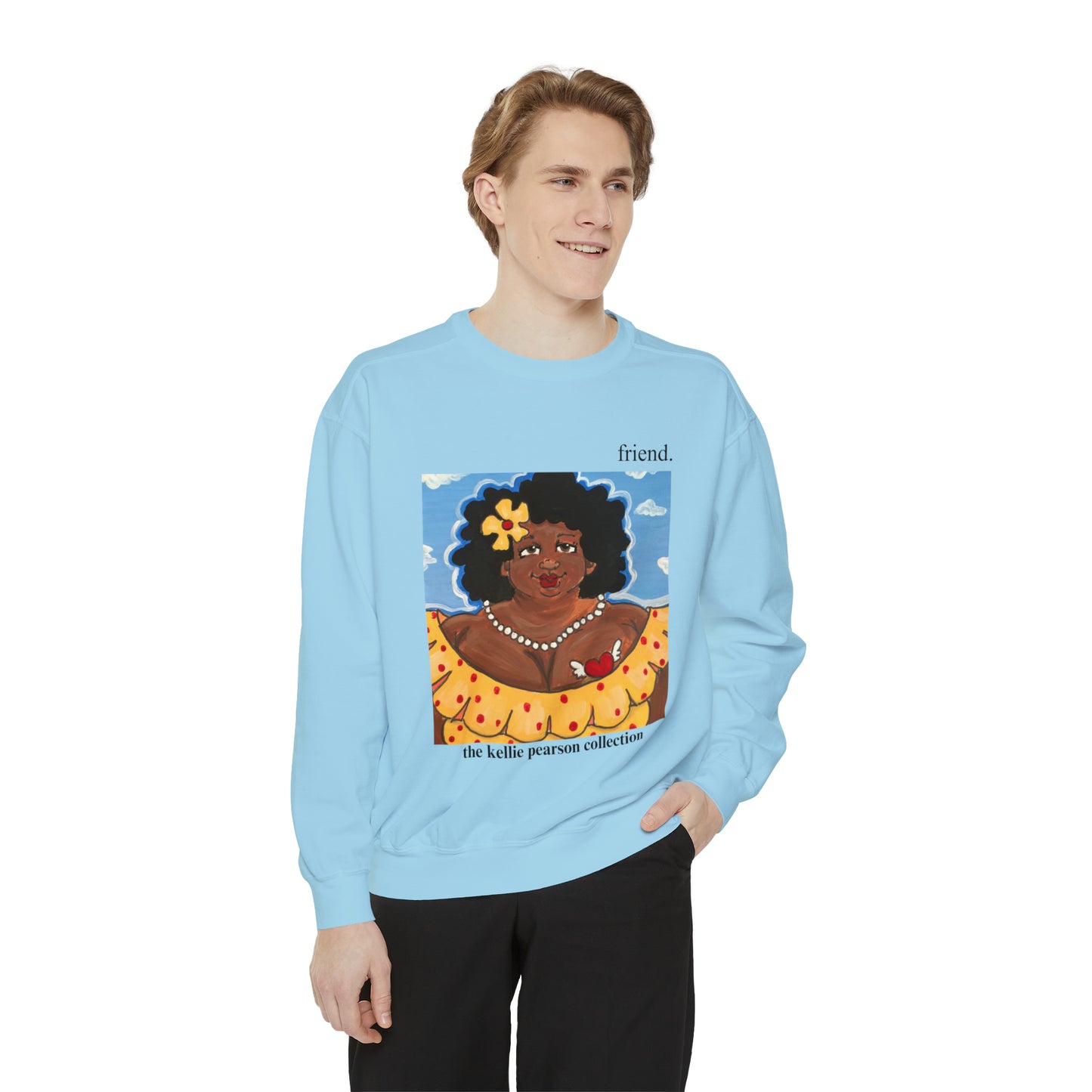 friend. the lady with the flower unisex comfort colors sweatshirt