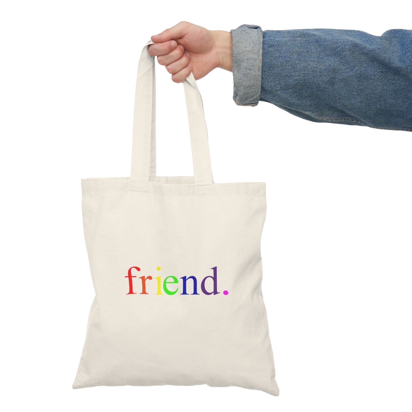 friend. Rainbow natural tote