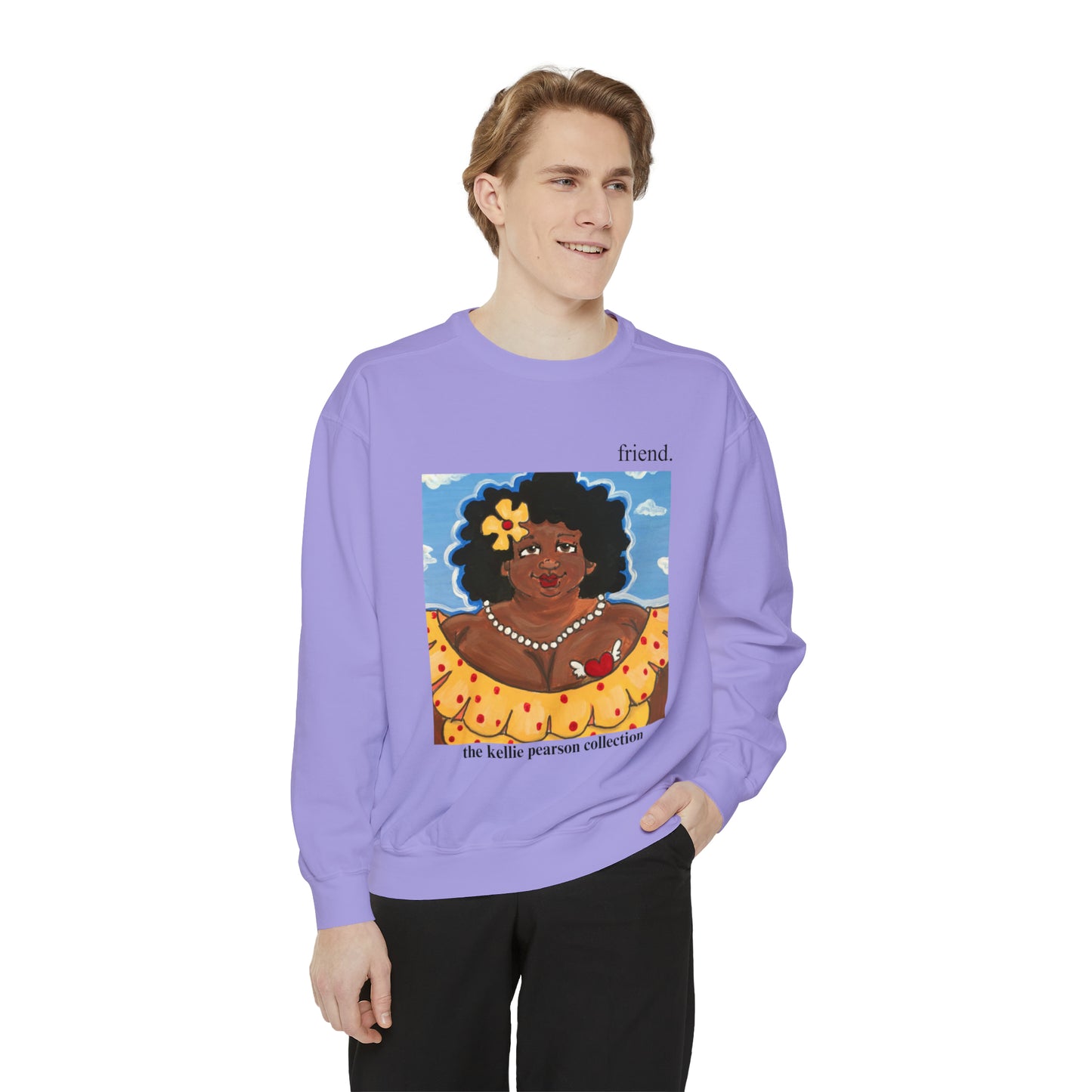 friend. the lady with the flower unisex comfort colors sweatshirt