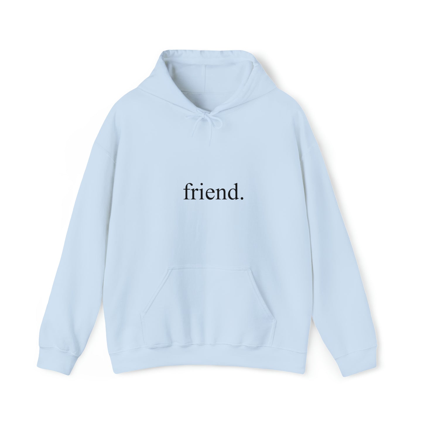 friend. black print front unisex heavy blend™ hooded sweatshirt