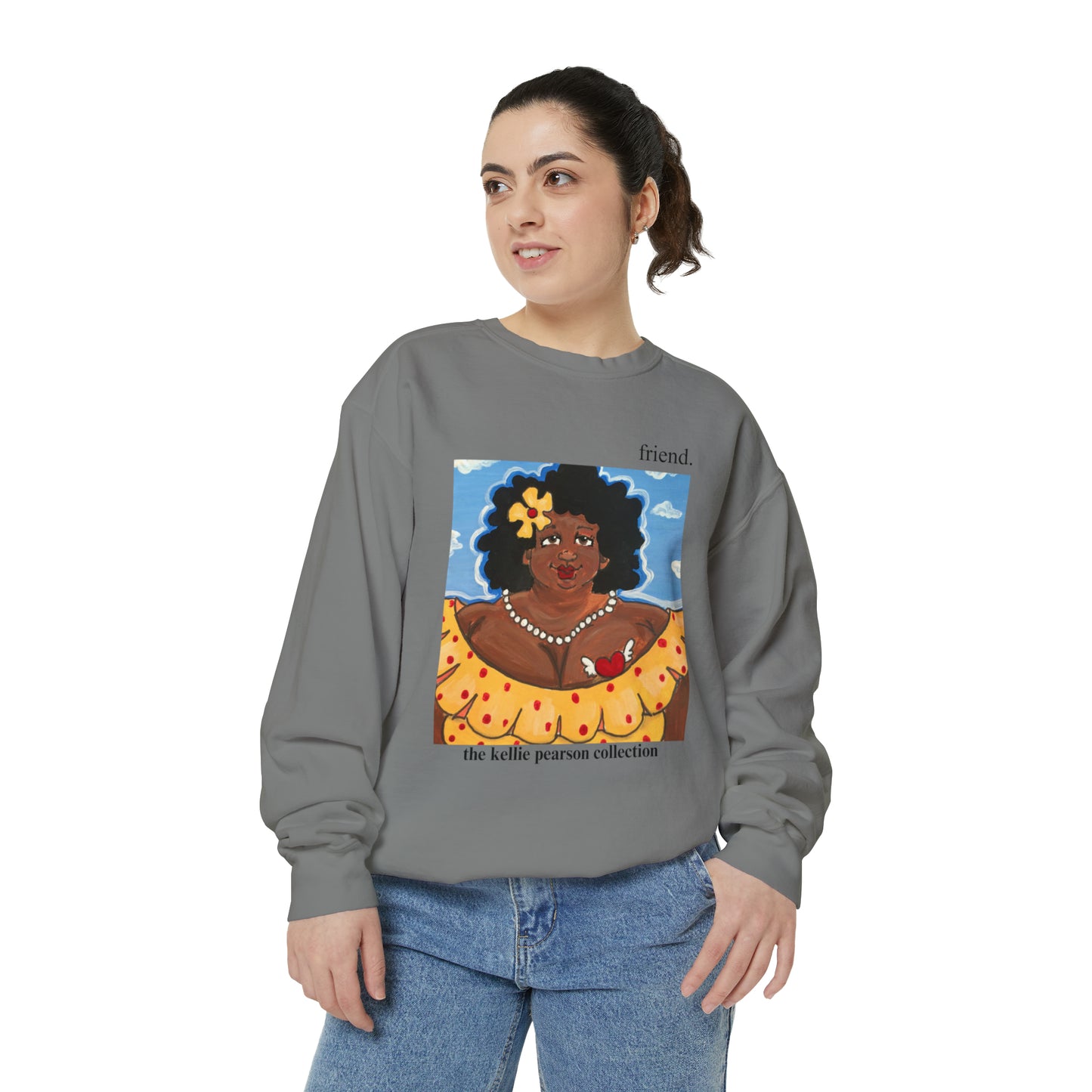 friend. the lady with the flower unisex comfort colors sweatshirt