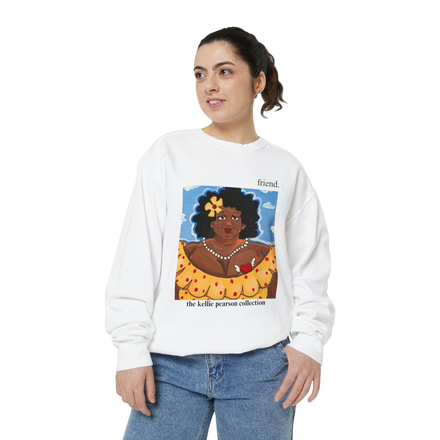 friend. the lady with the flower unisex comfort colors sweatshirt