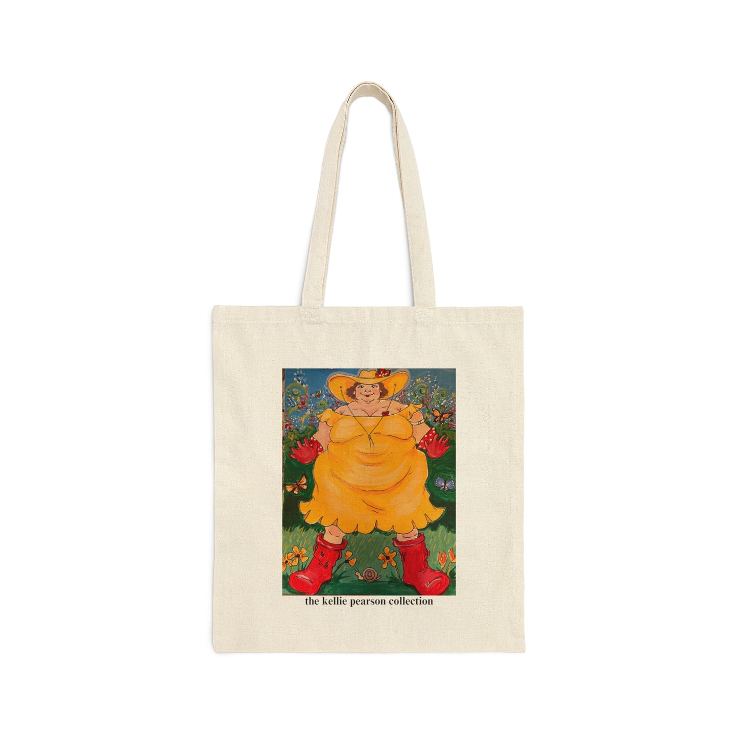 friend. the lady in  the hat cotton canvas tote