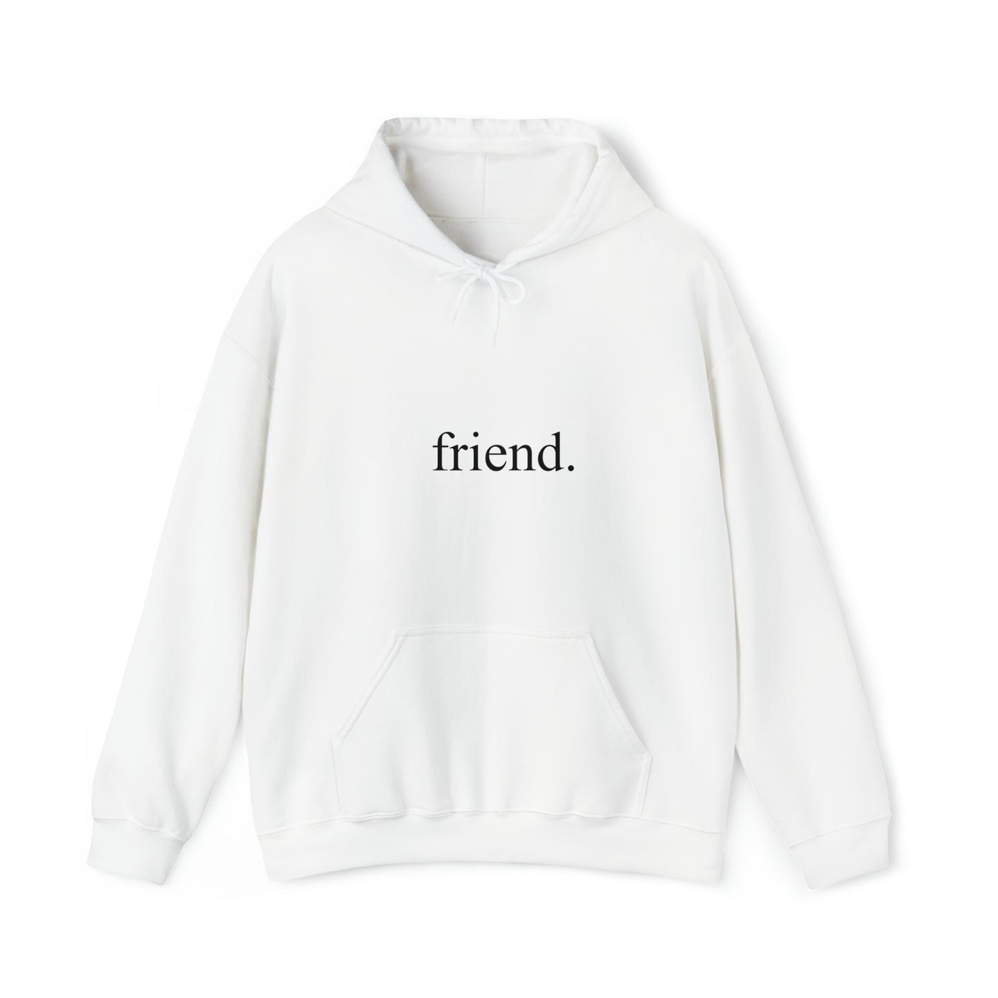 friend. black print front unisex heavy blend™ hooded sweatshirt