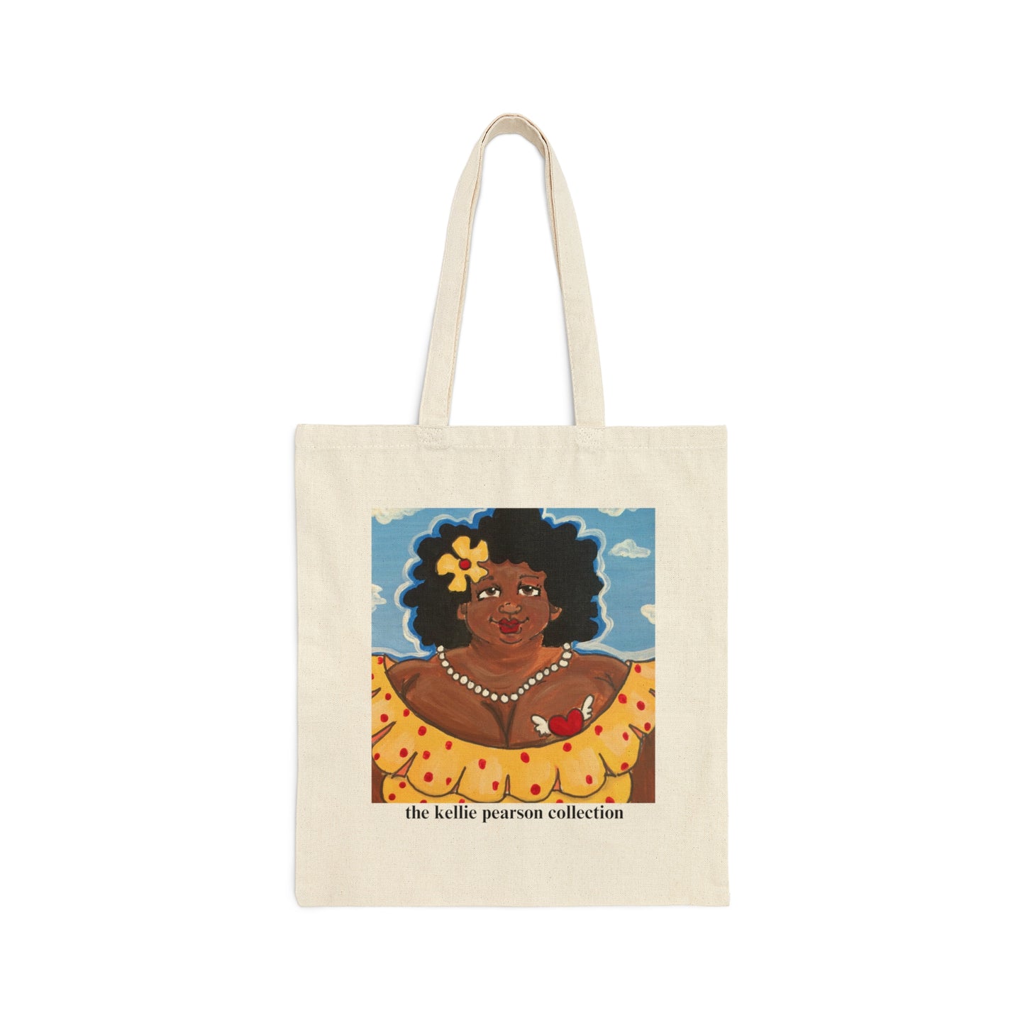 friend. the lady with the flower cotton canvas tote