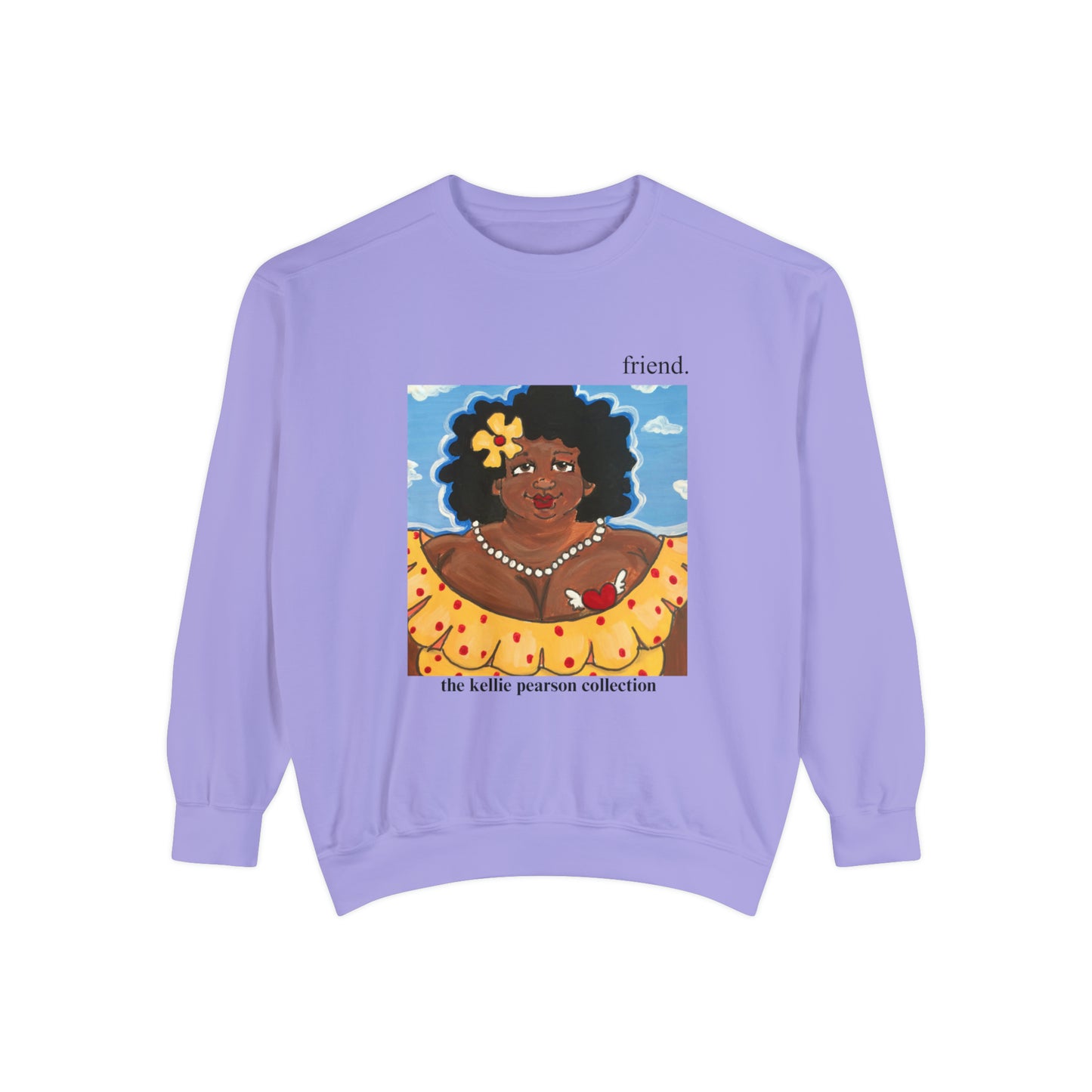 friend. the lady with the flower unisex comfort colors sweatshirt