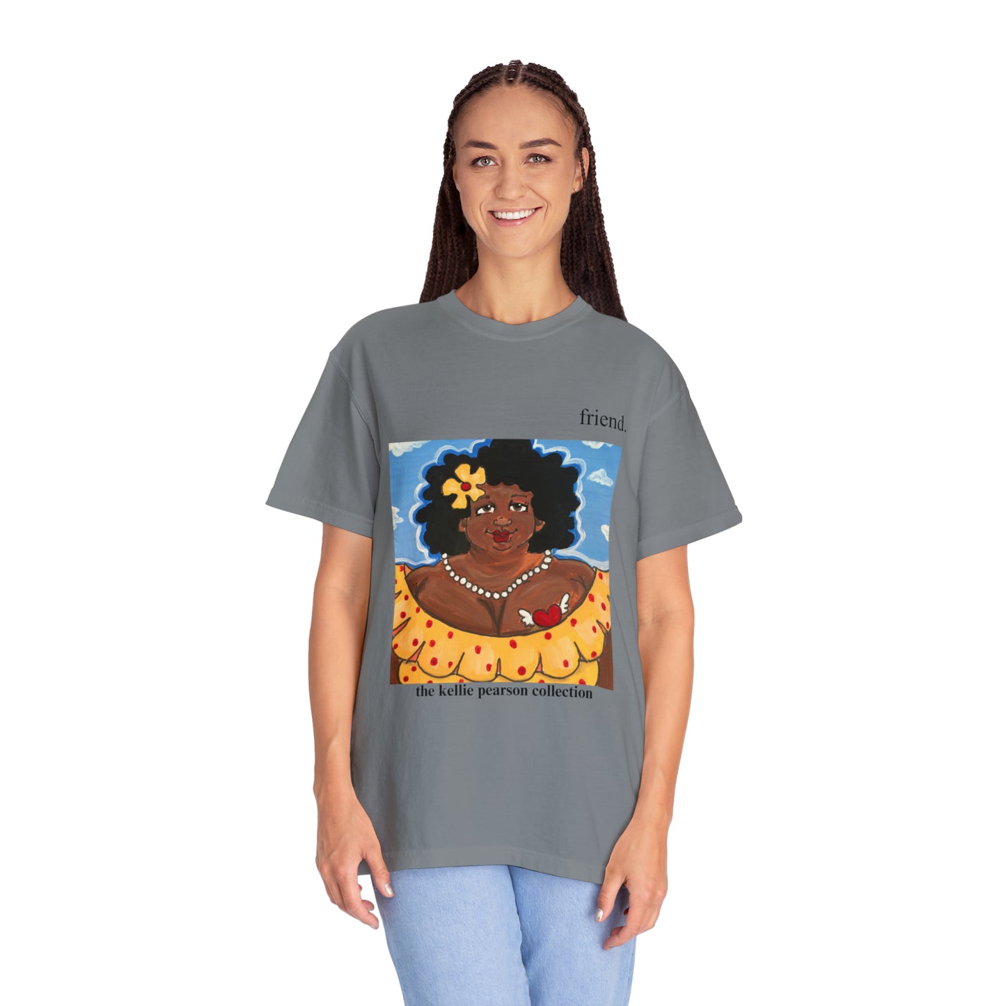 friend. the lady with the flower unisex comfort color tee