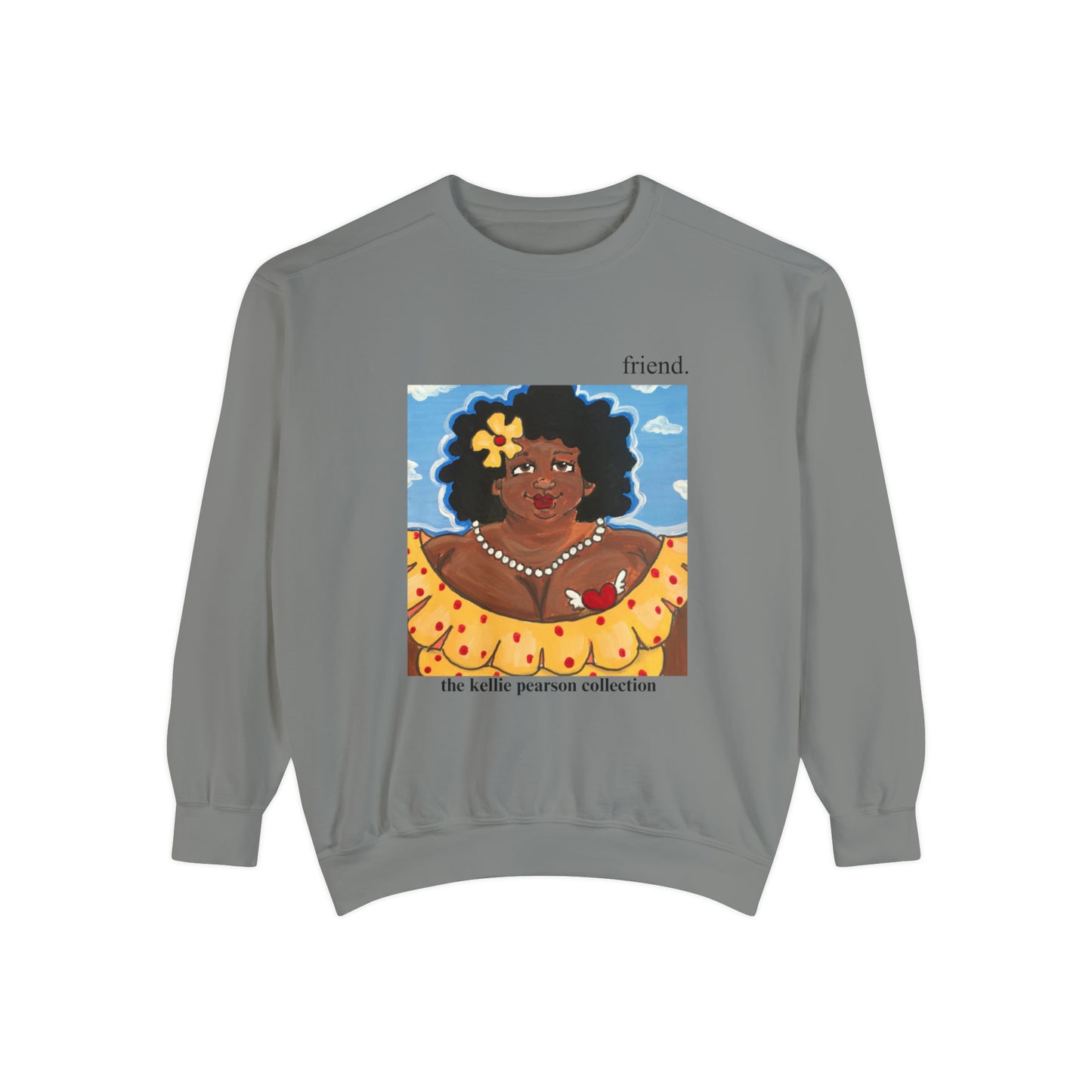 friend. the lady with the flower unisex comfort colors sweatshirt