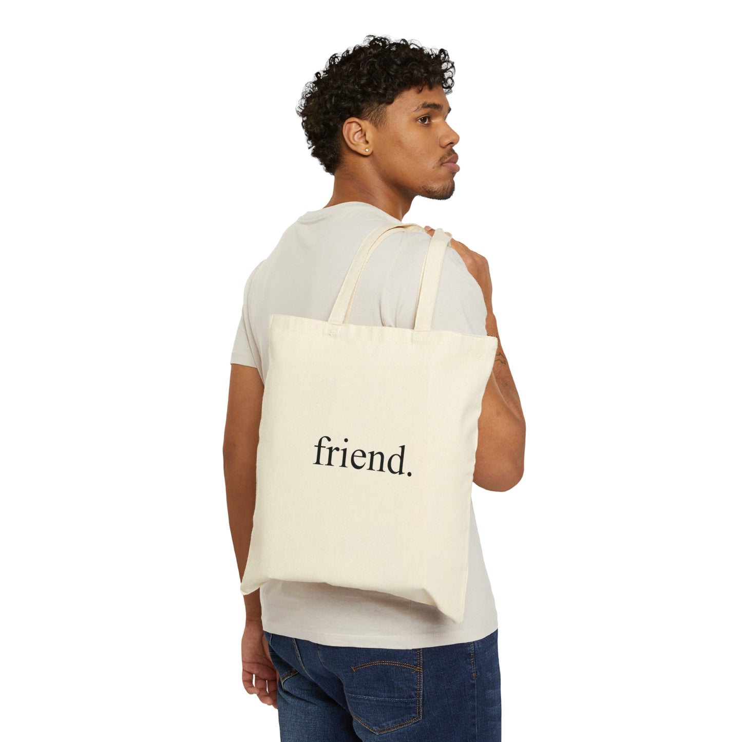 friend. the lady in  the hat cotton canvas tote