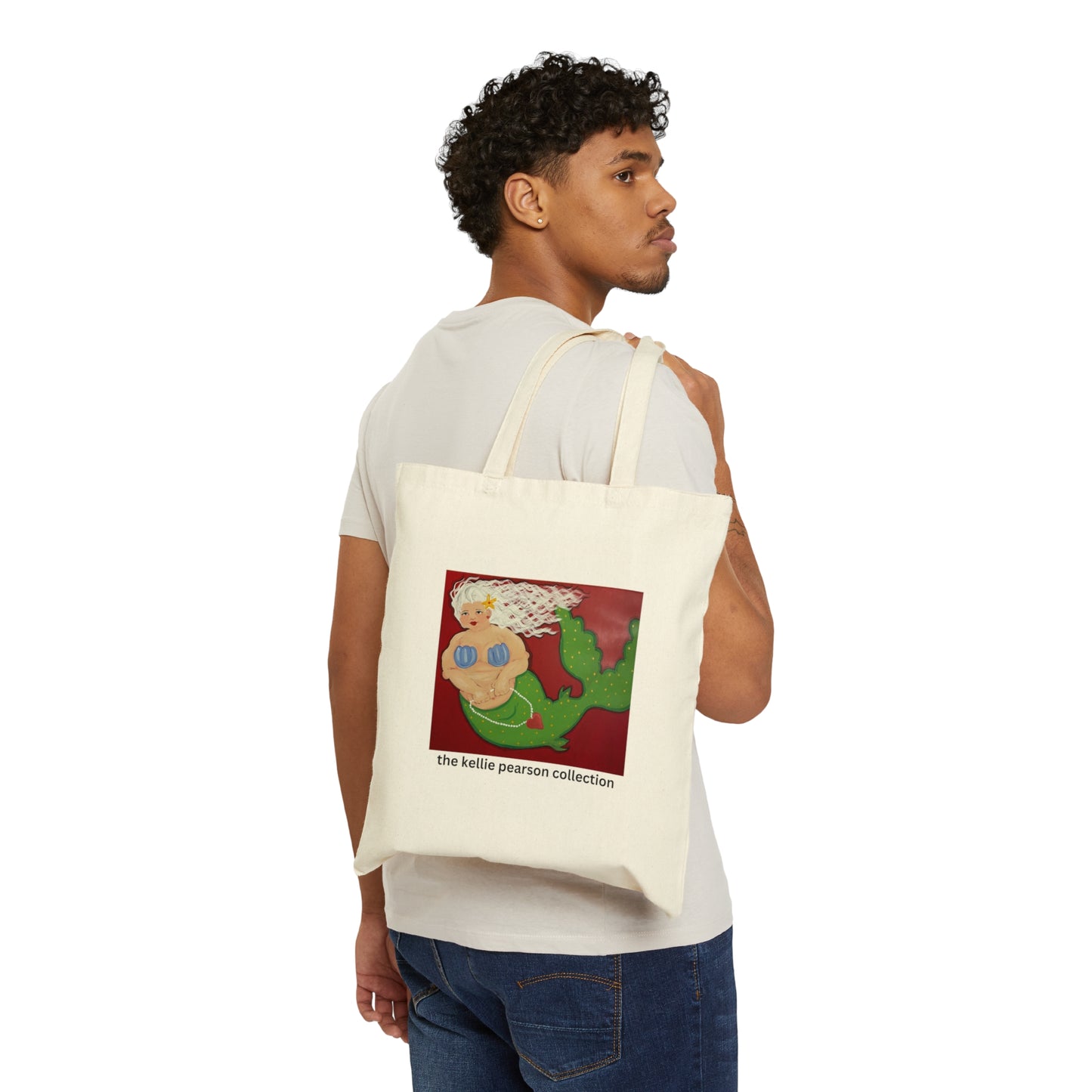 friend. the mermaid lady cotton canvas tote