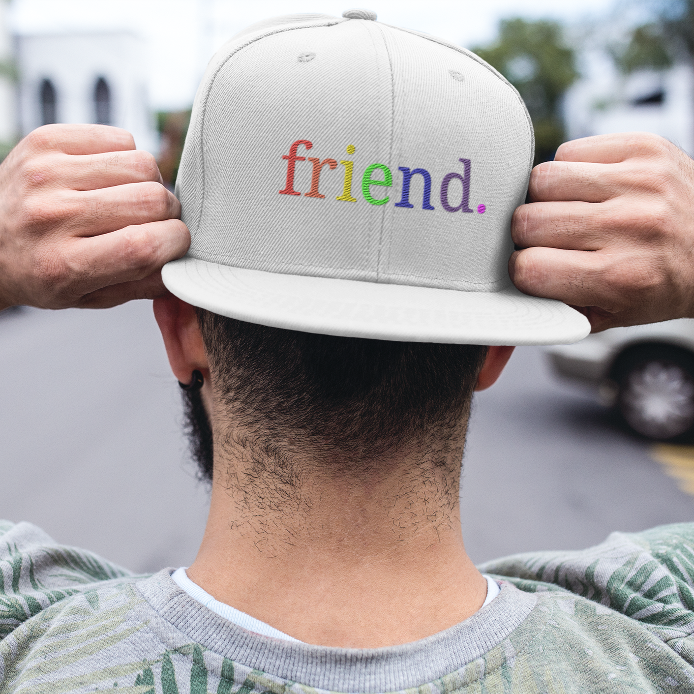 friend. Rainbow low profile baseball cap