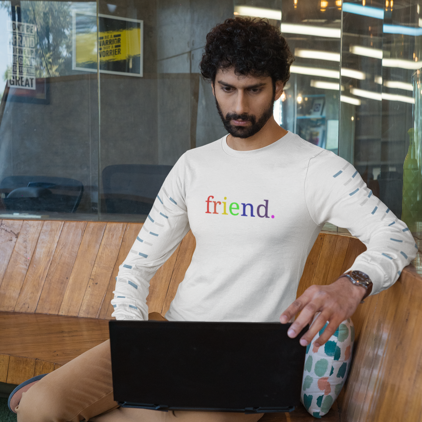 friend. Rainbow unisex long sleeve tee