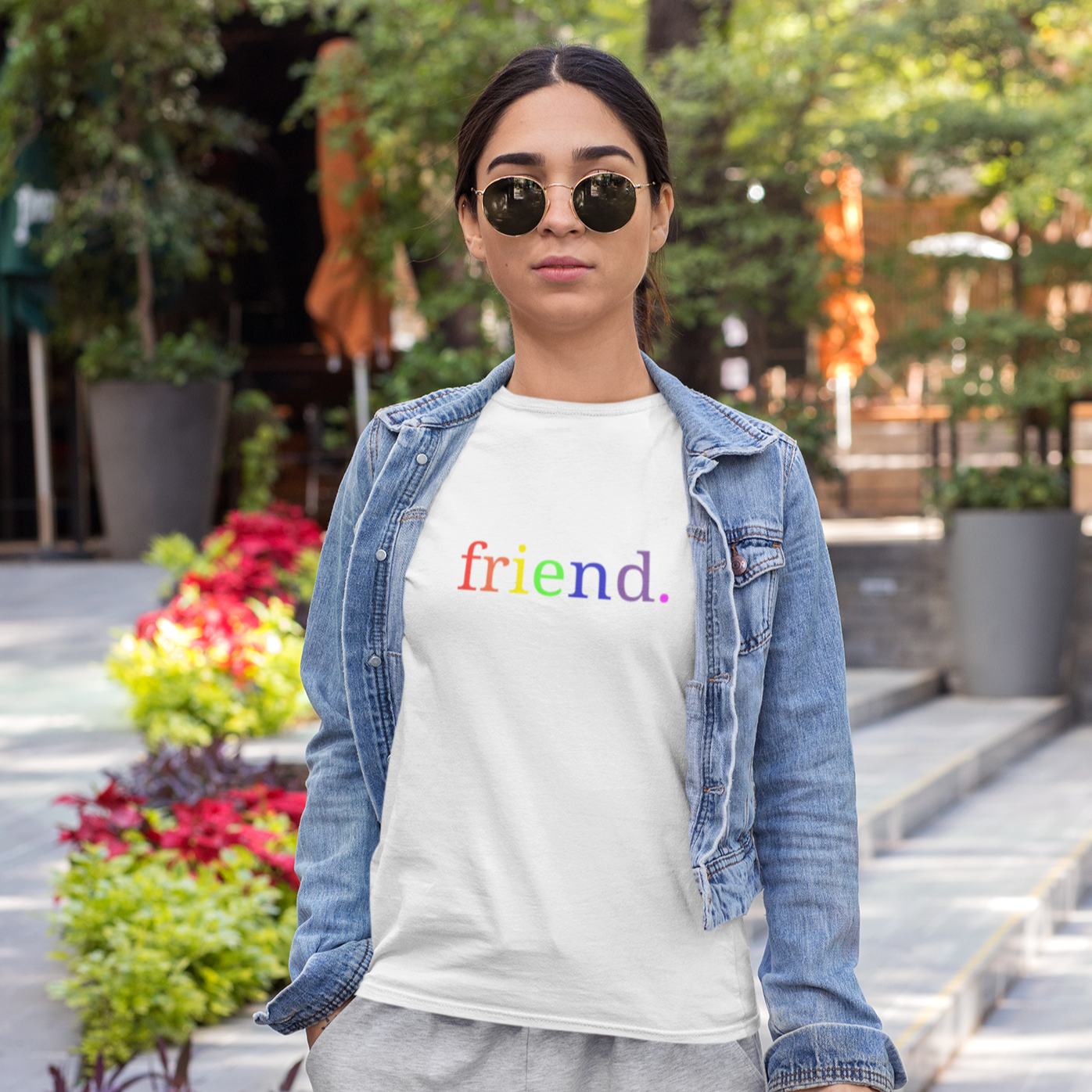 friend. Rainbow unisex short sleeve tee