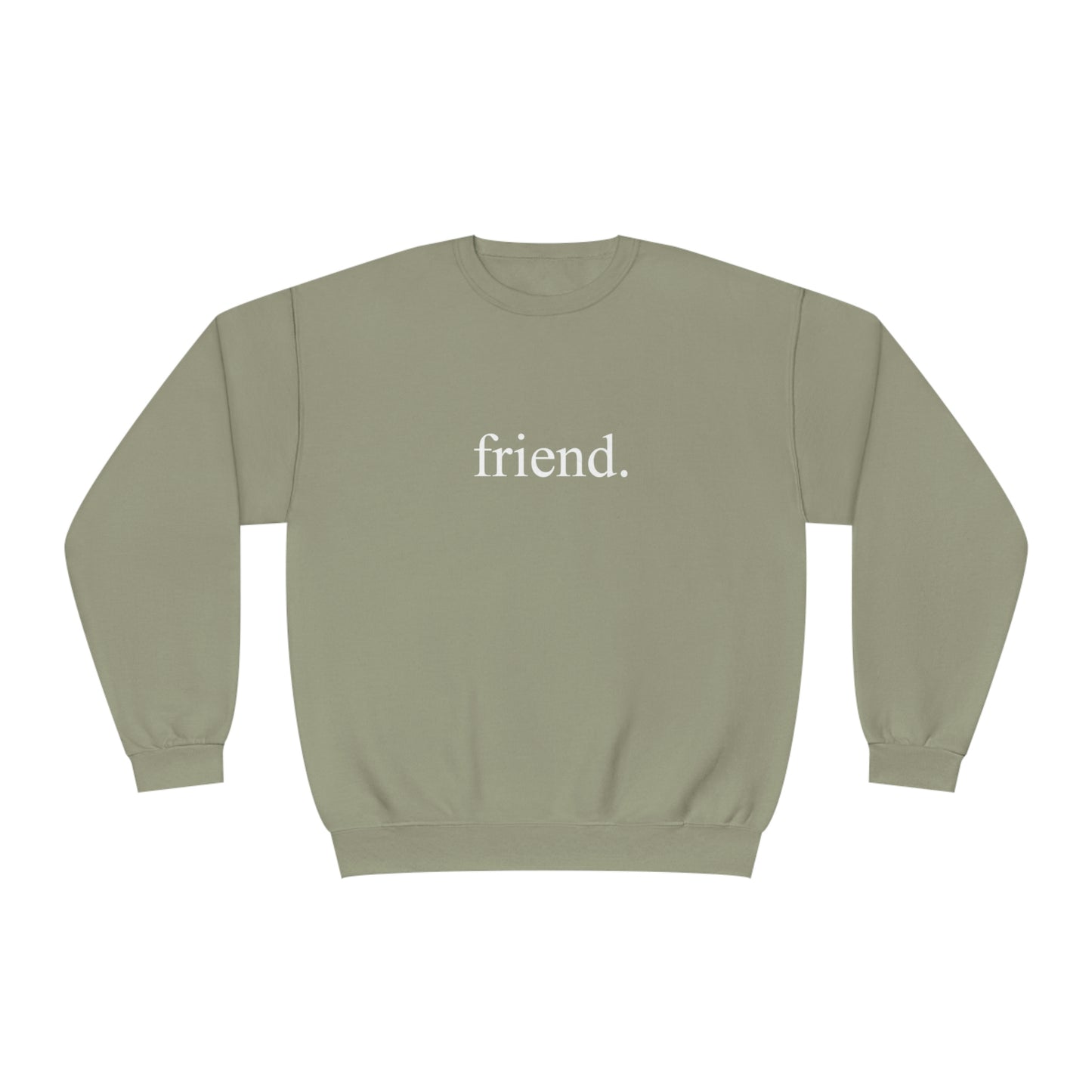 friend. white  print unisex crewneck sweatshirt