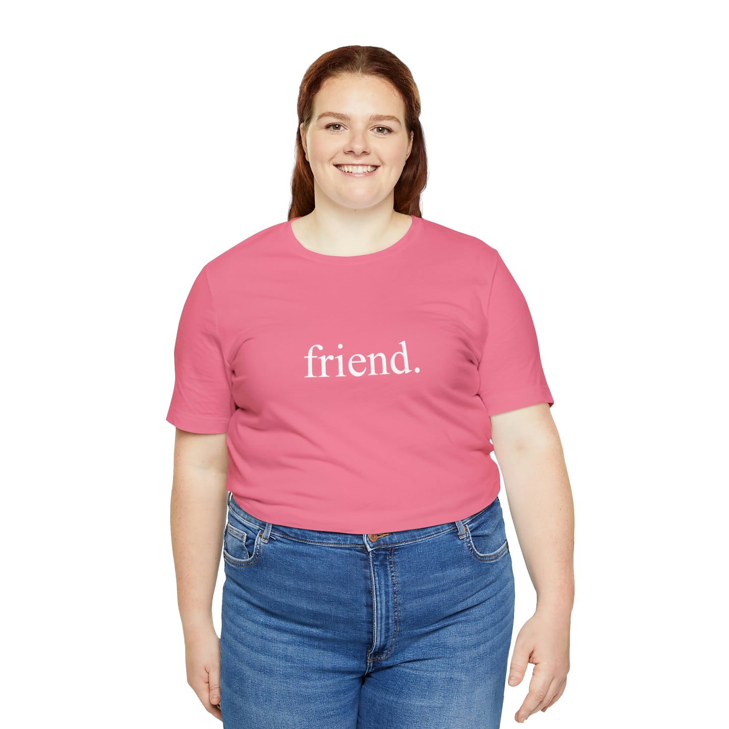 friend. white print unisex short sleeve tee