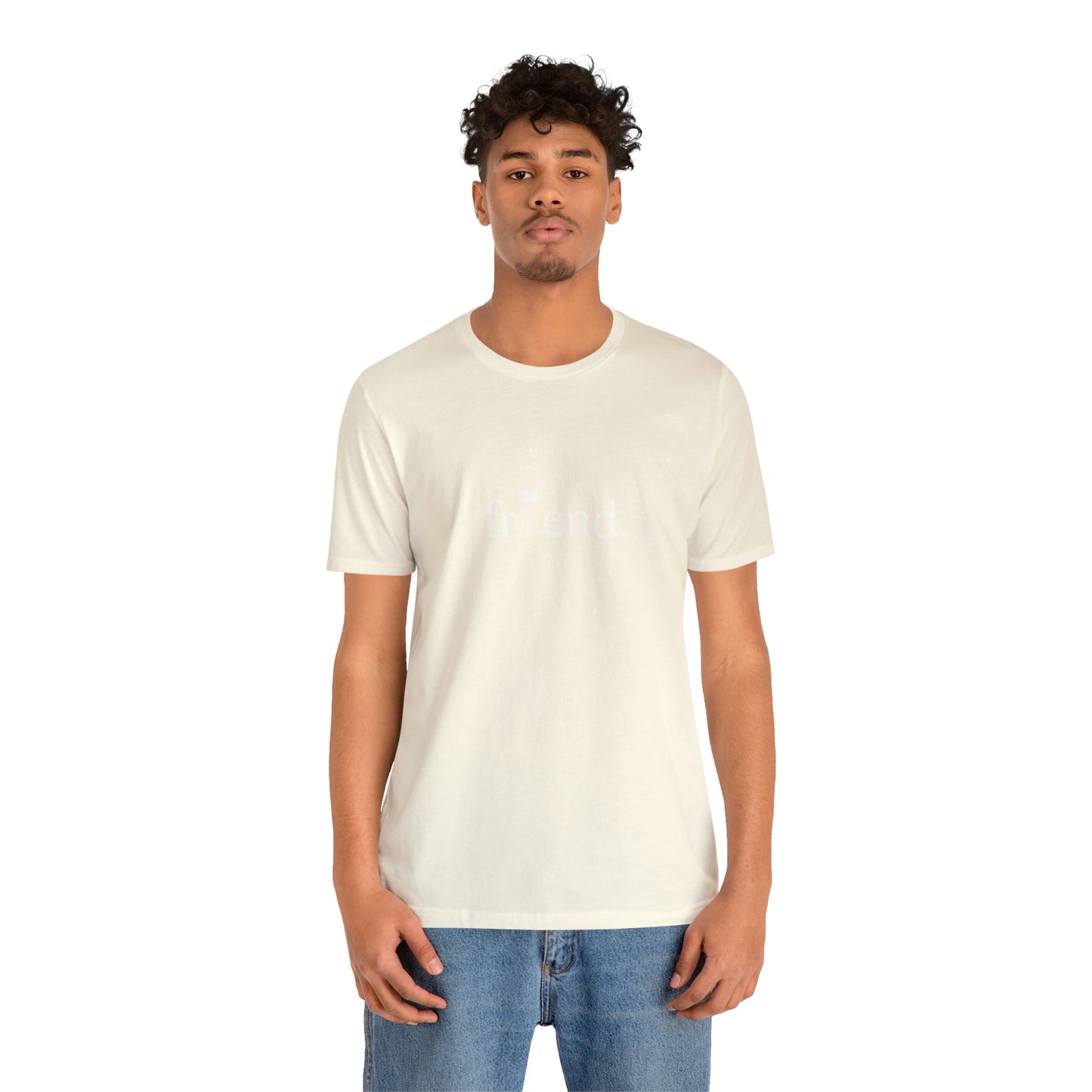 friend. Surfer Dude white print short sleeve tee