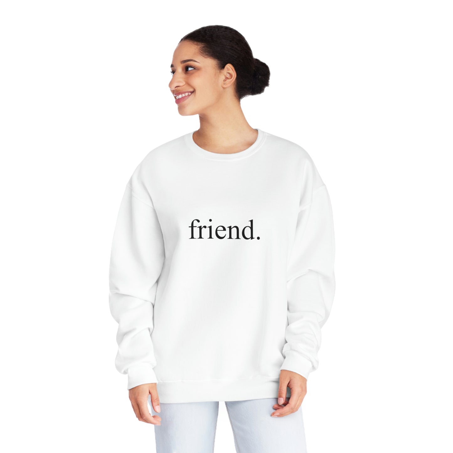 friend. black print unisex crewneck sweatshirt