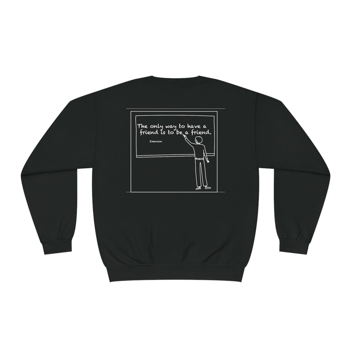 friend. Teacher w/ Emerson white ink unisex crewneck sweatshirt