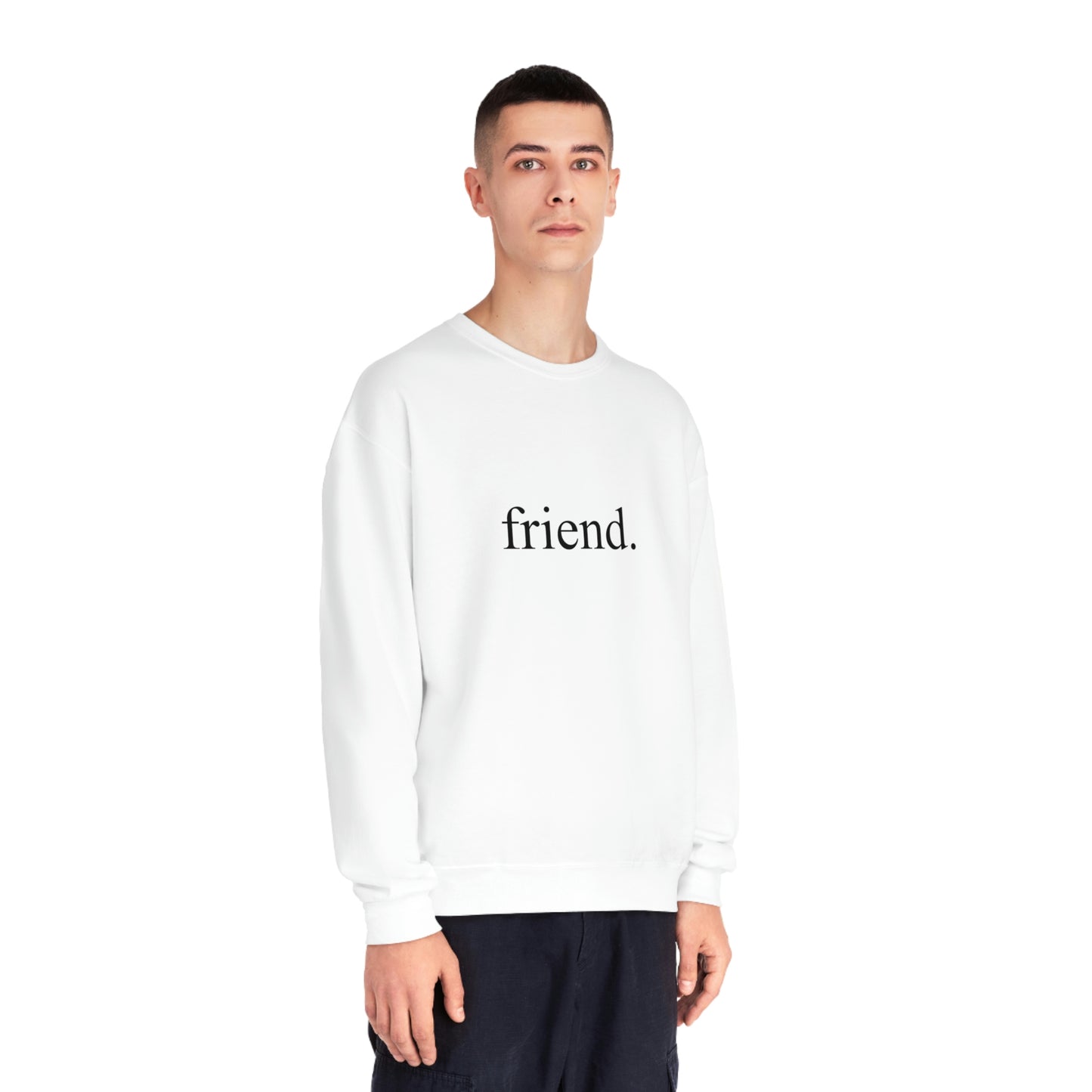 friend. black print unisex crewneck sweatshirt