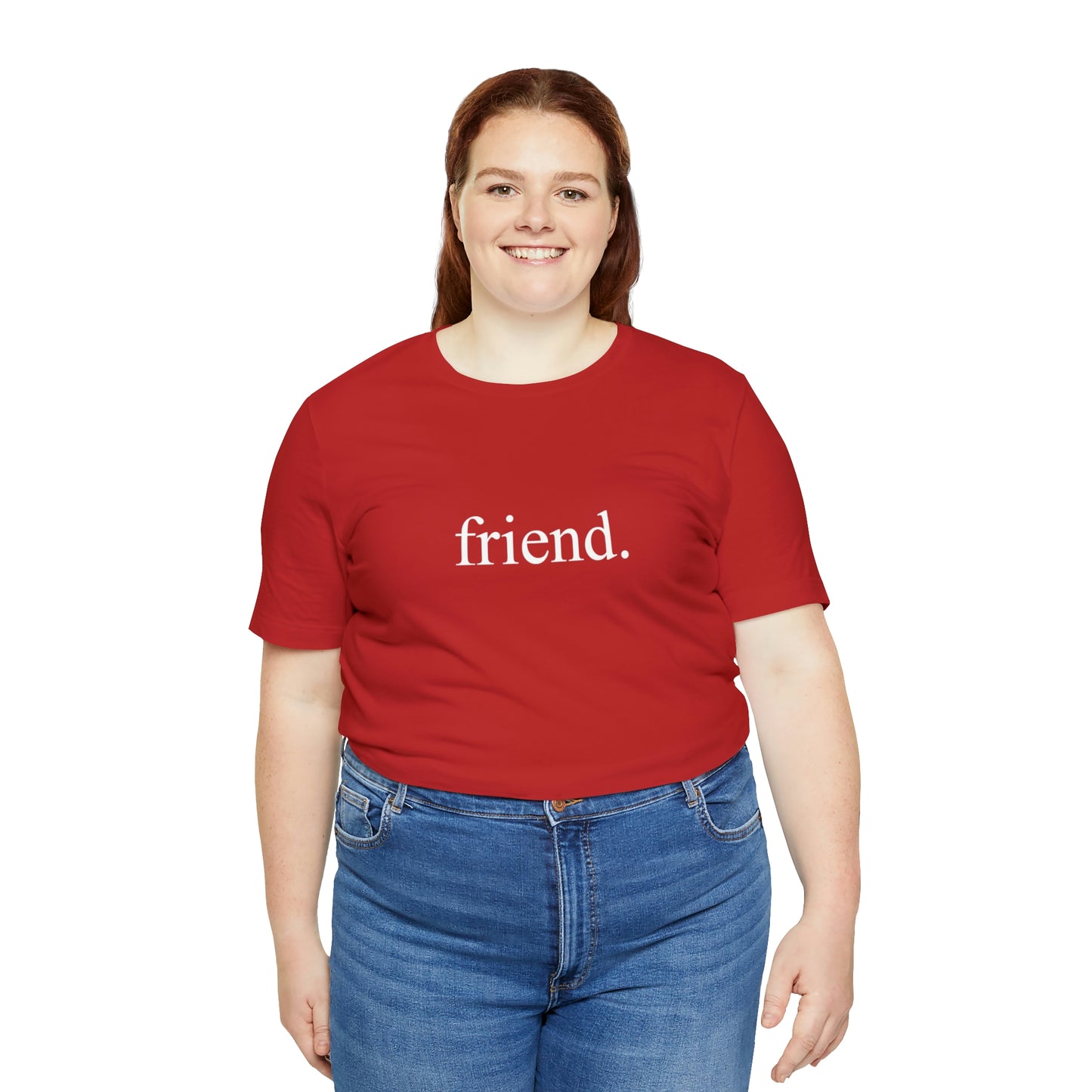 friend. white print unisex short sleeve tee