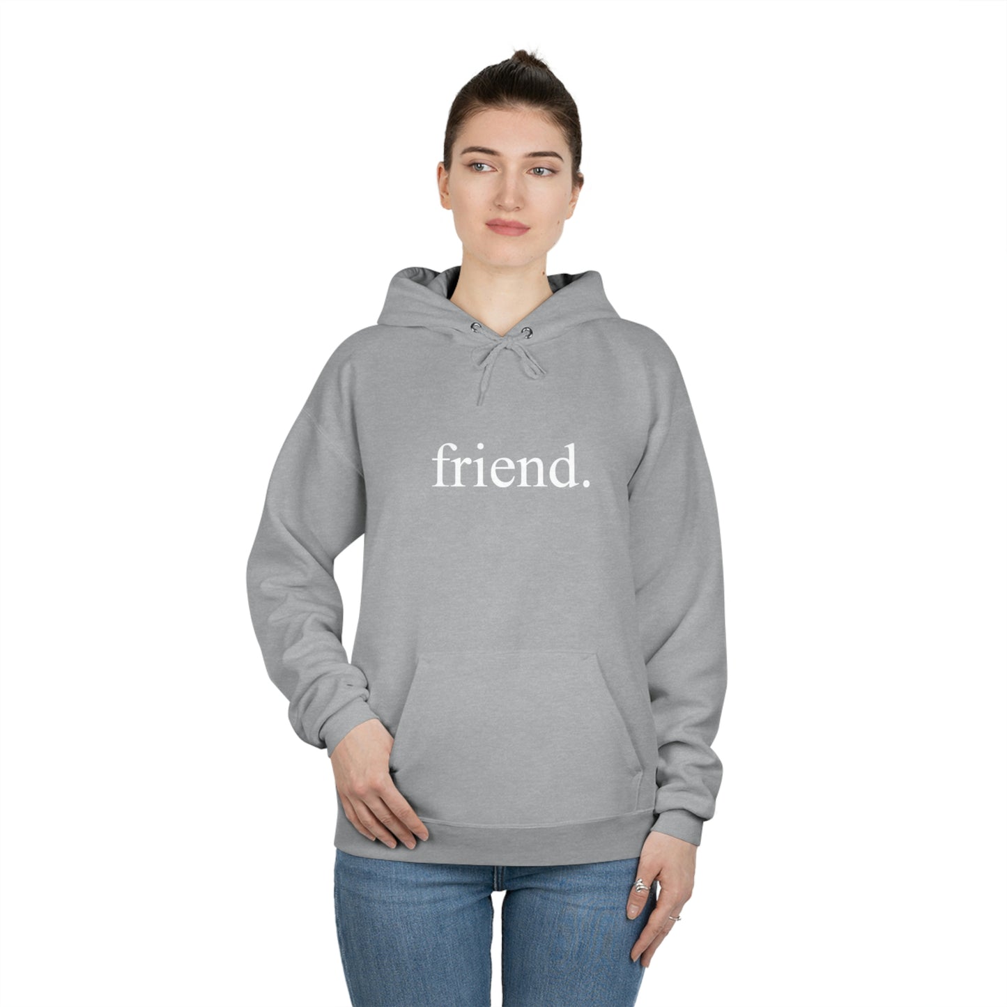 friend. white print unisex Ecosmart hoodie