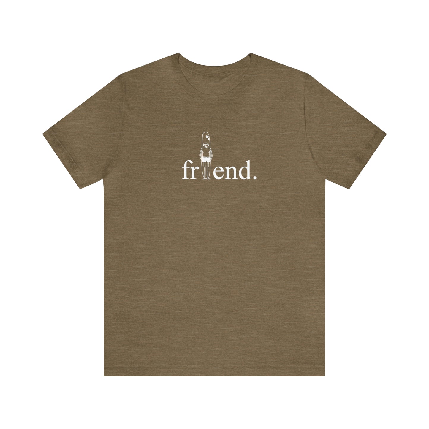 friend. Surfer Dude white print short sleeve tee