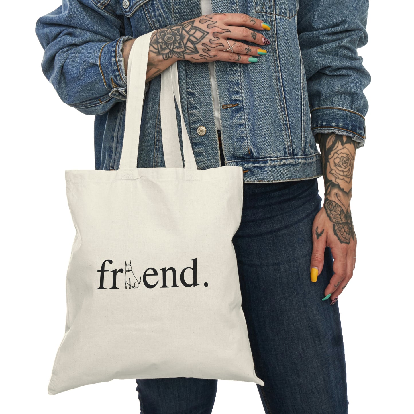 friend. Dog natural tote