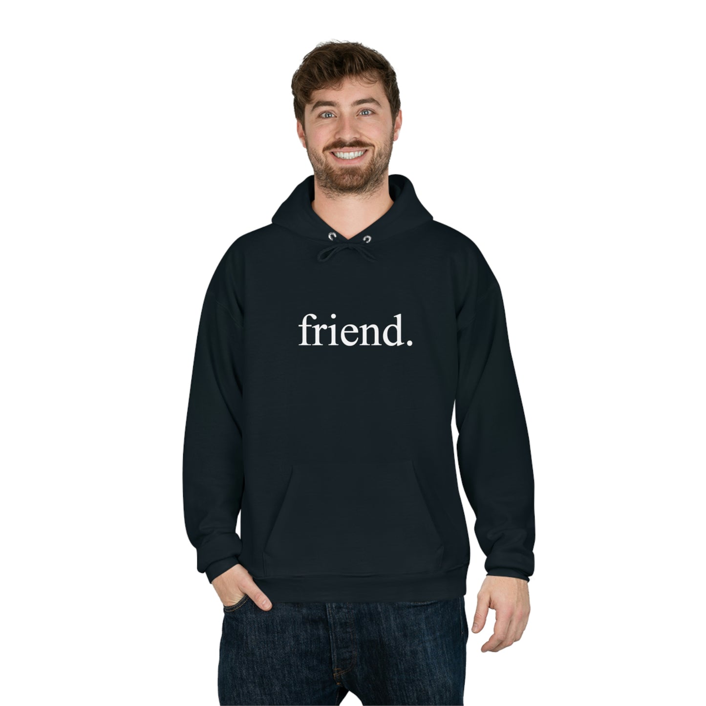 friend. white print unisex Ecosmart hoodie