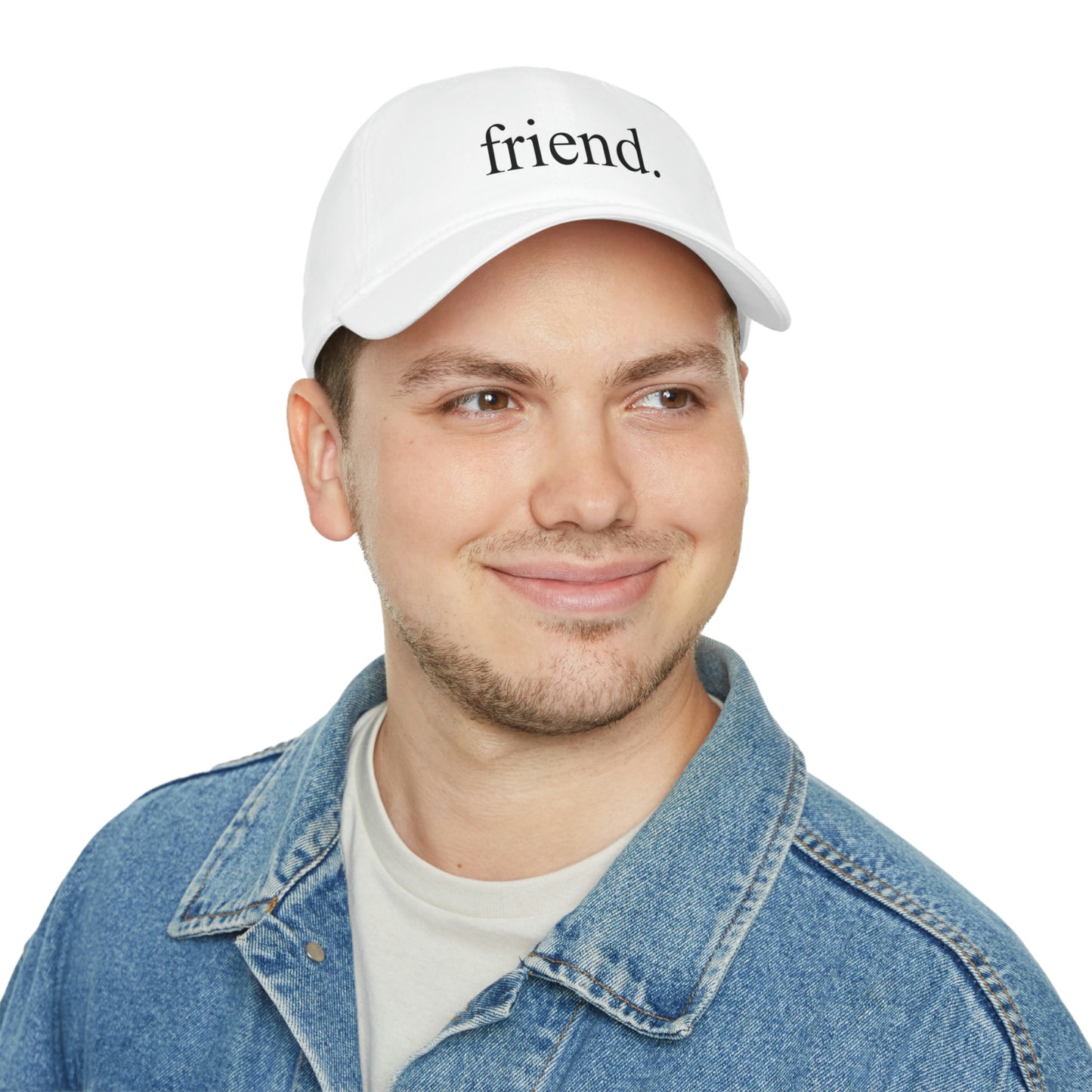 friend. baseball hat