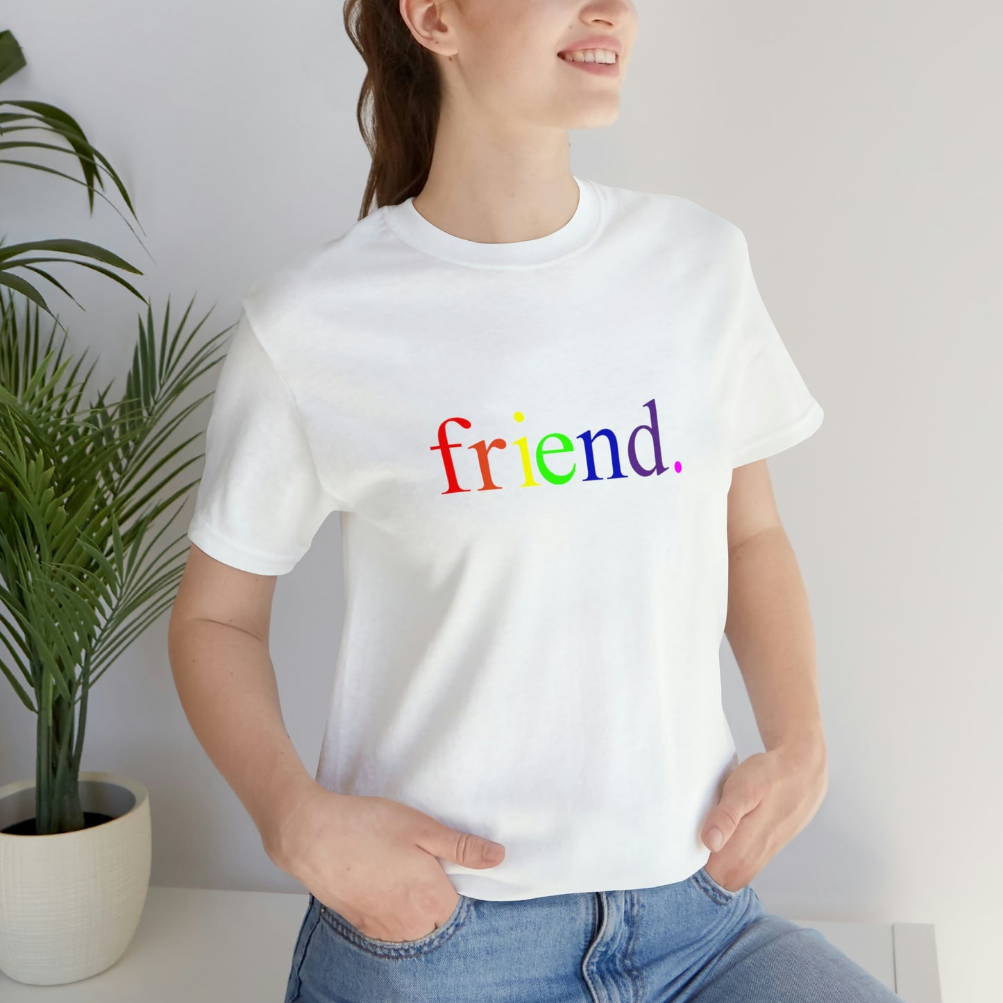 friend. Rainbow unisex short sleeve tee