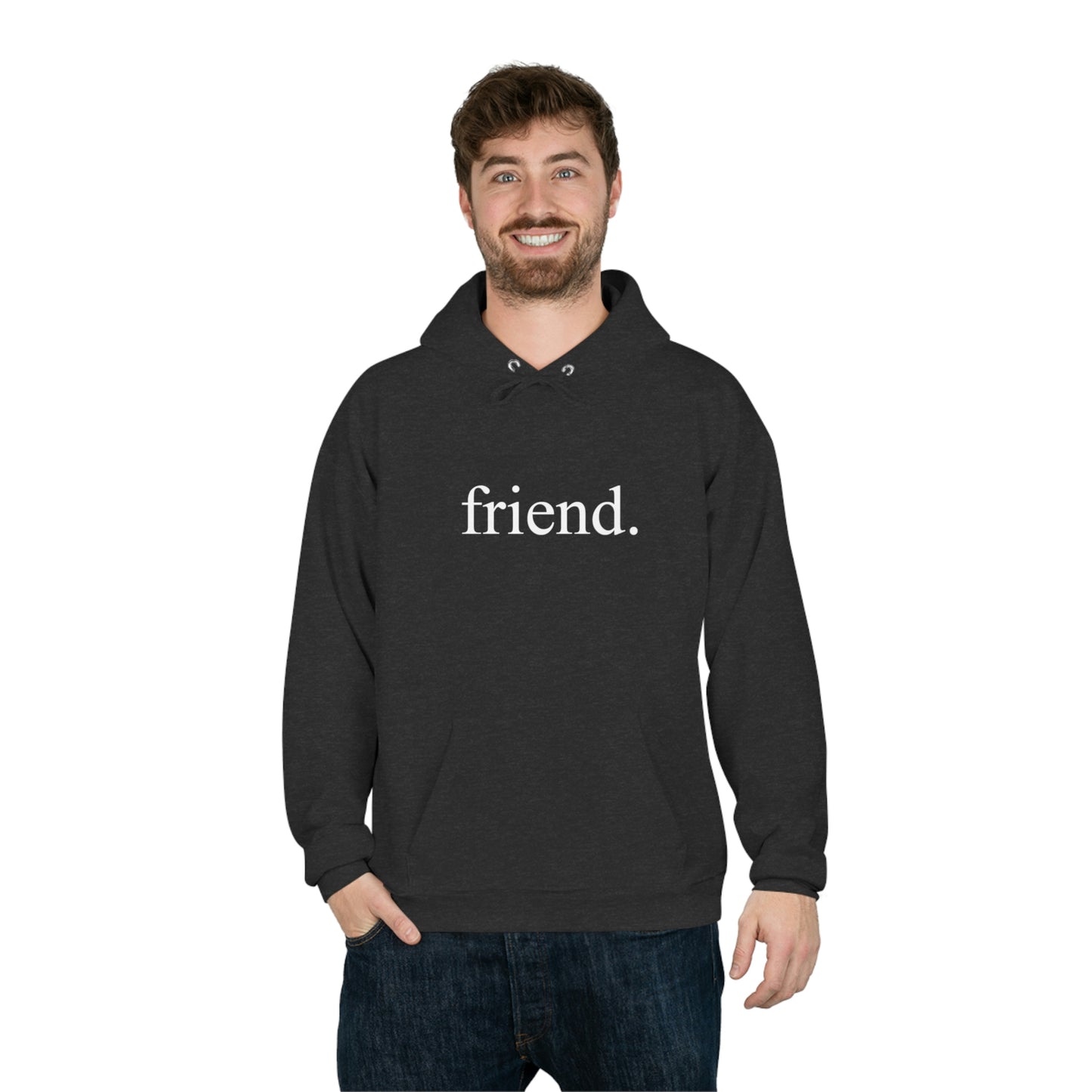 friend. white print unisex Ecosmart hoodie