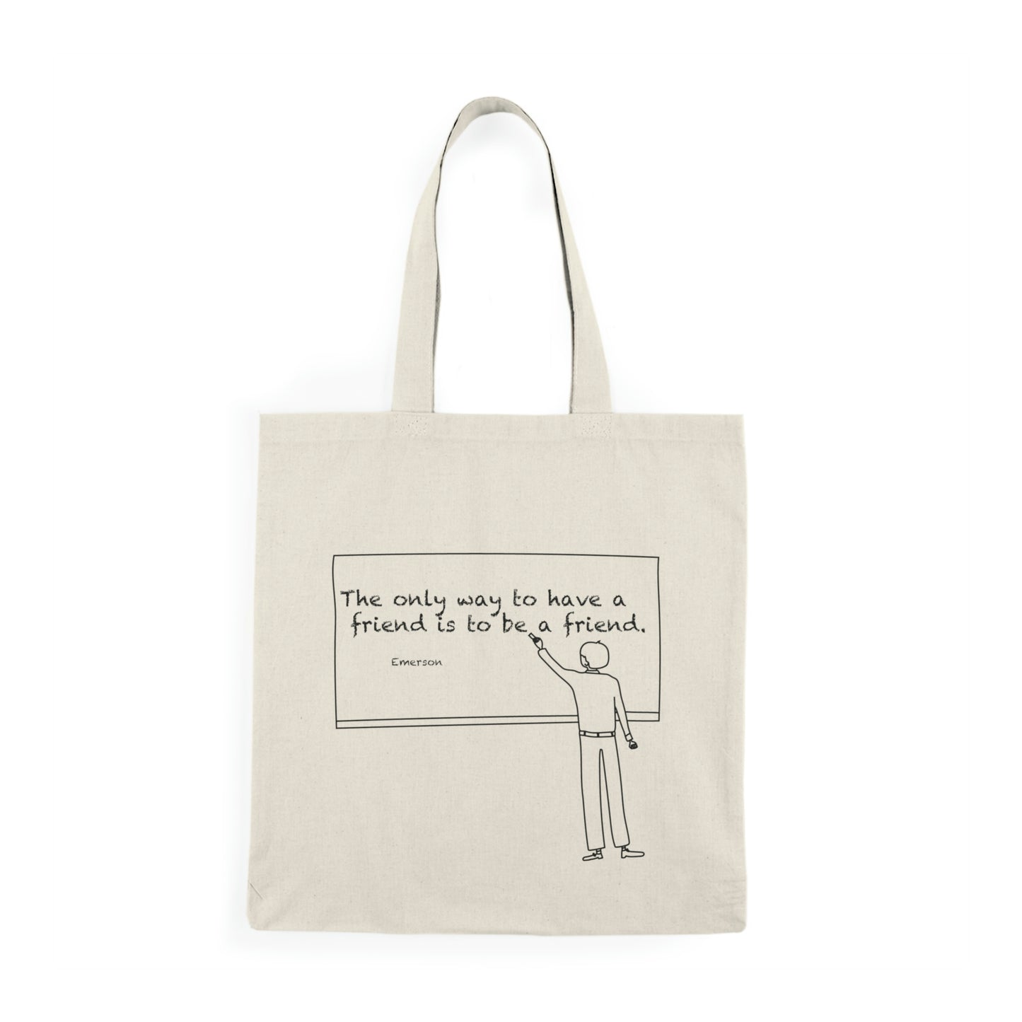 friend. Teacher w/ Emerson natural tote bag