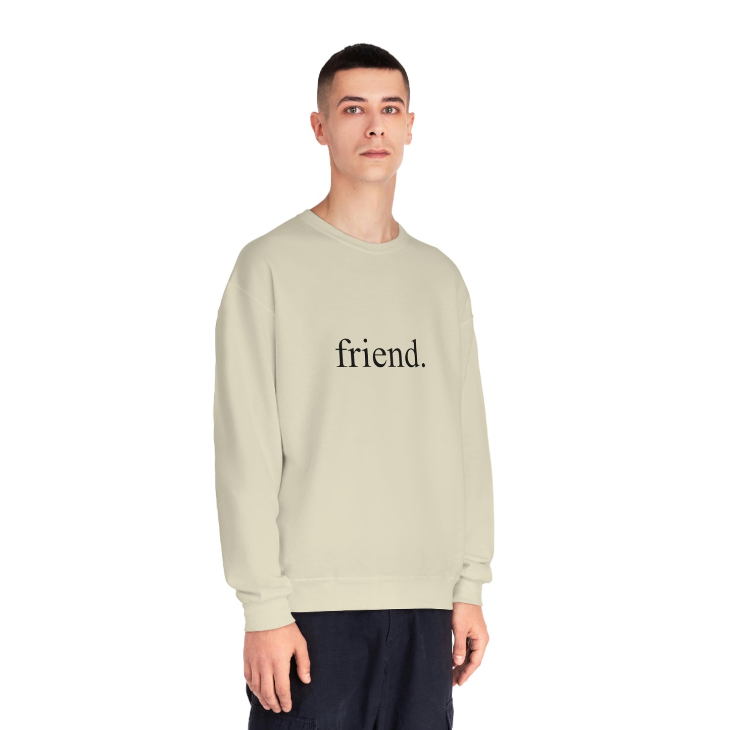 friend. black print unisex crewneck sweatshirt