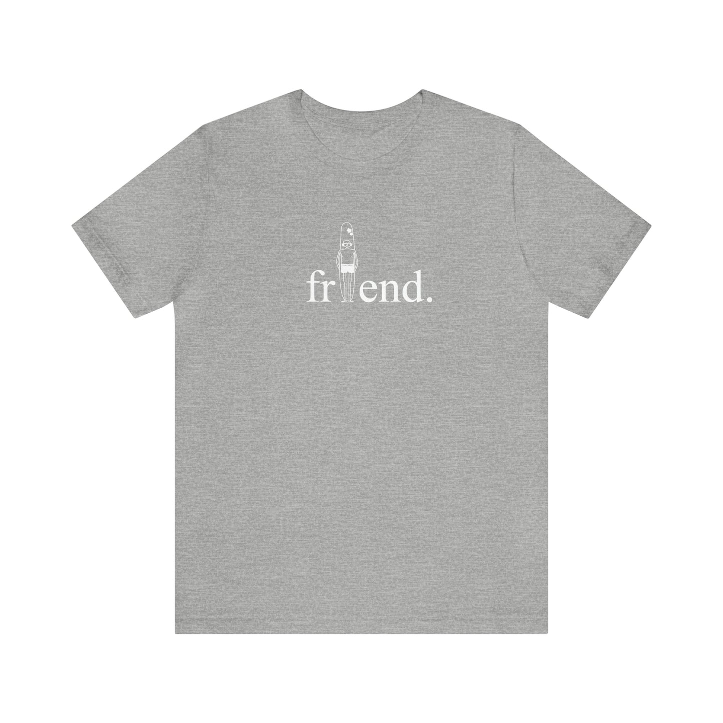 friend. Surfer Dude white print short sleeve tee