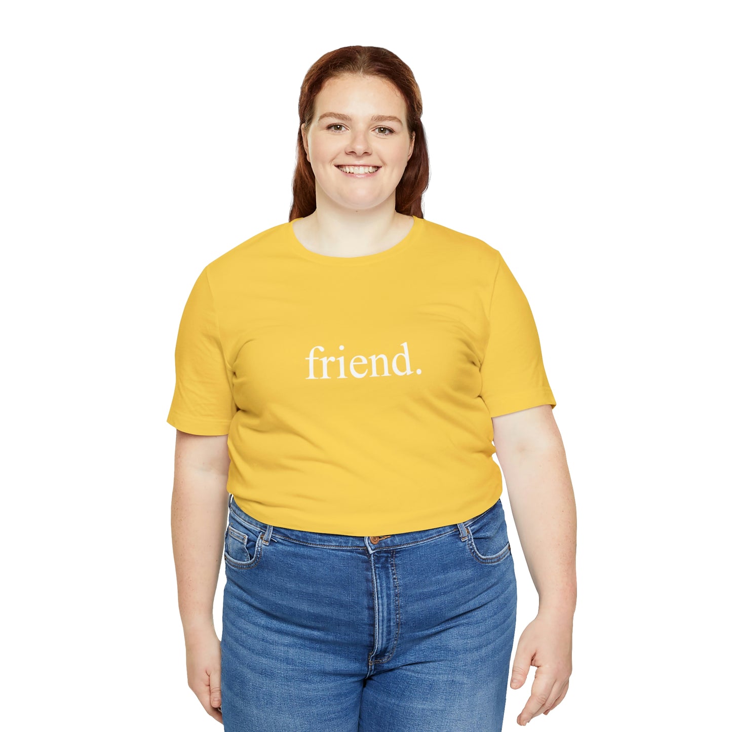 friend. white print unisex short sleeve tee