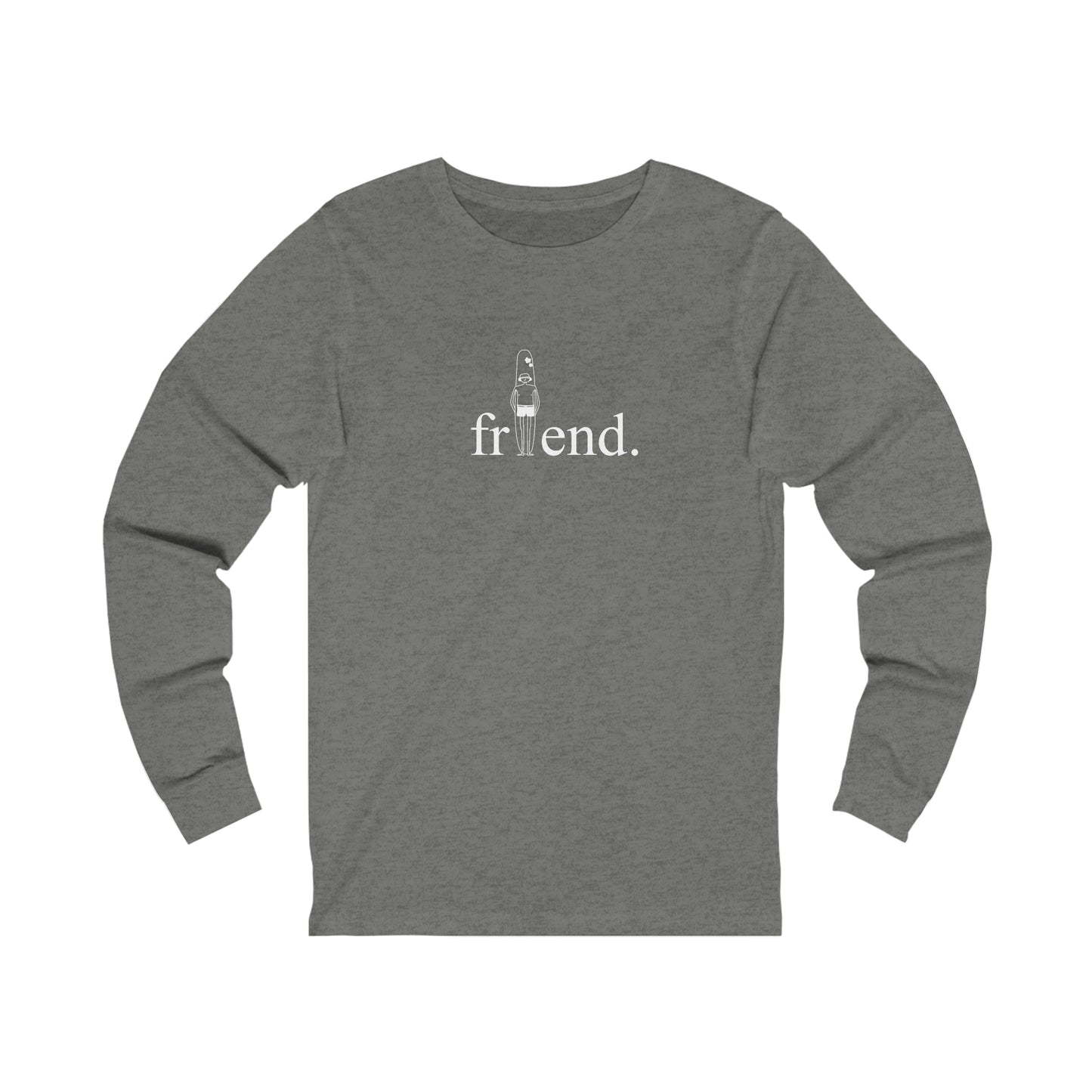 friend. Surfer Dude white print unisex long sleeve tee