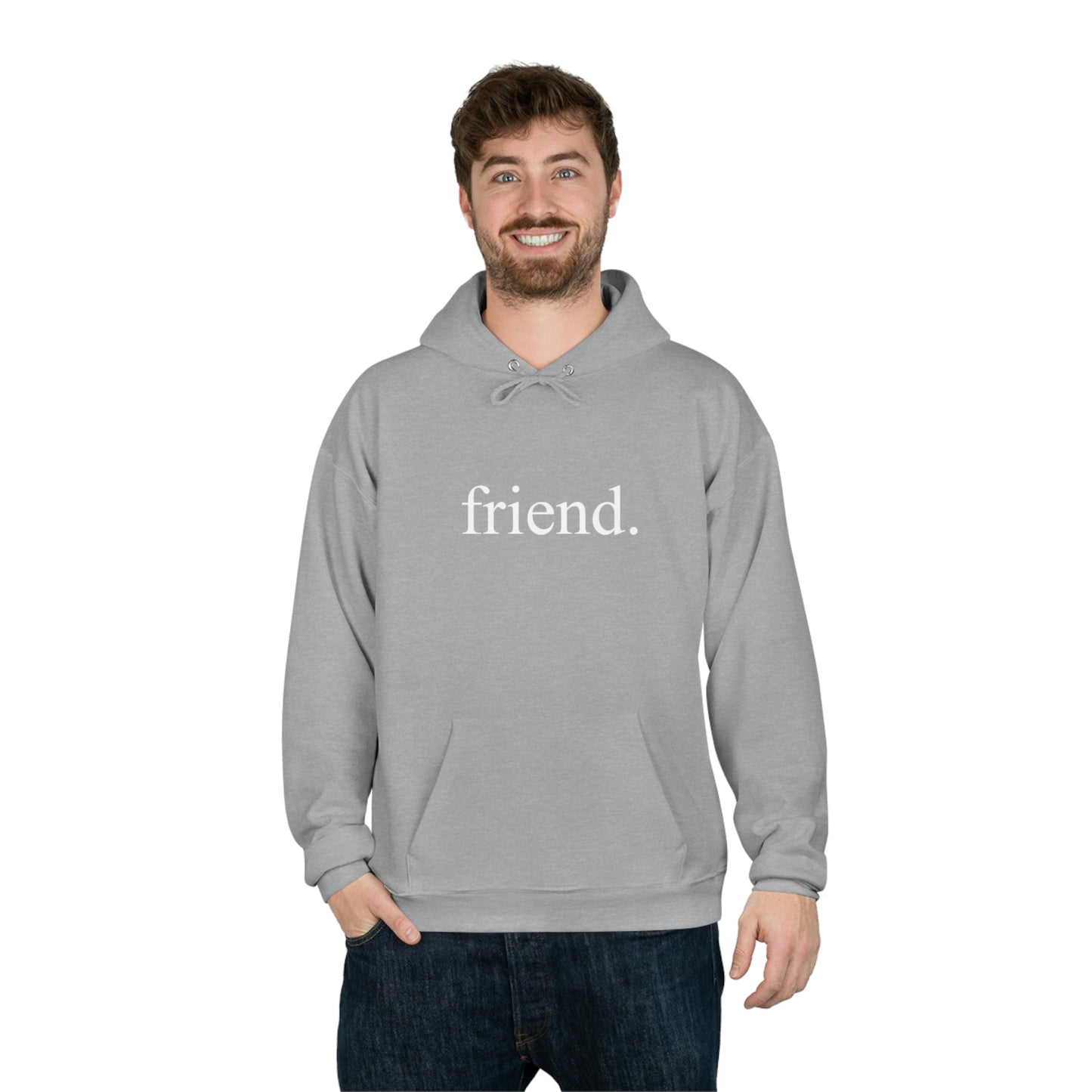 friend. white print unisex Ecosmart hoodie