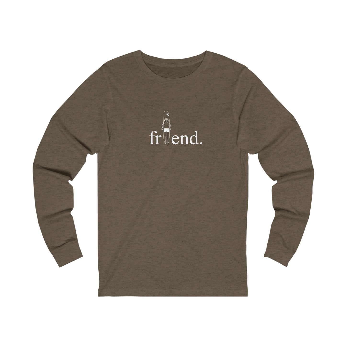 friend. Surfer Dude white print unisex long sleeve tee