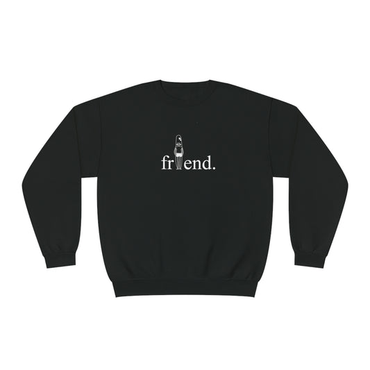 friend. Surfer Dude white print unisex crewneck sweatshirt