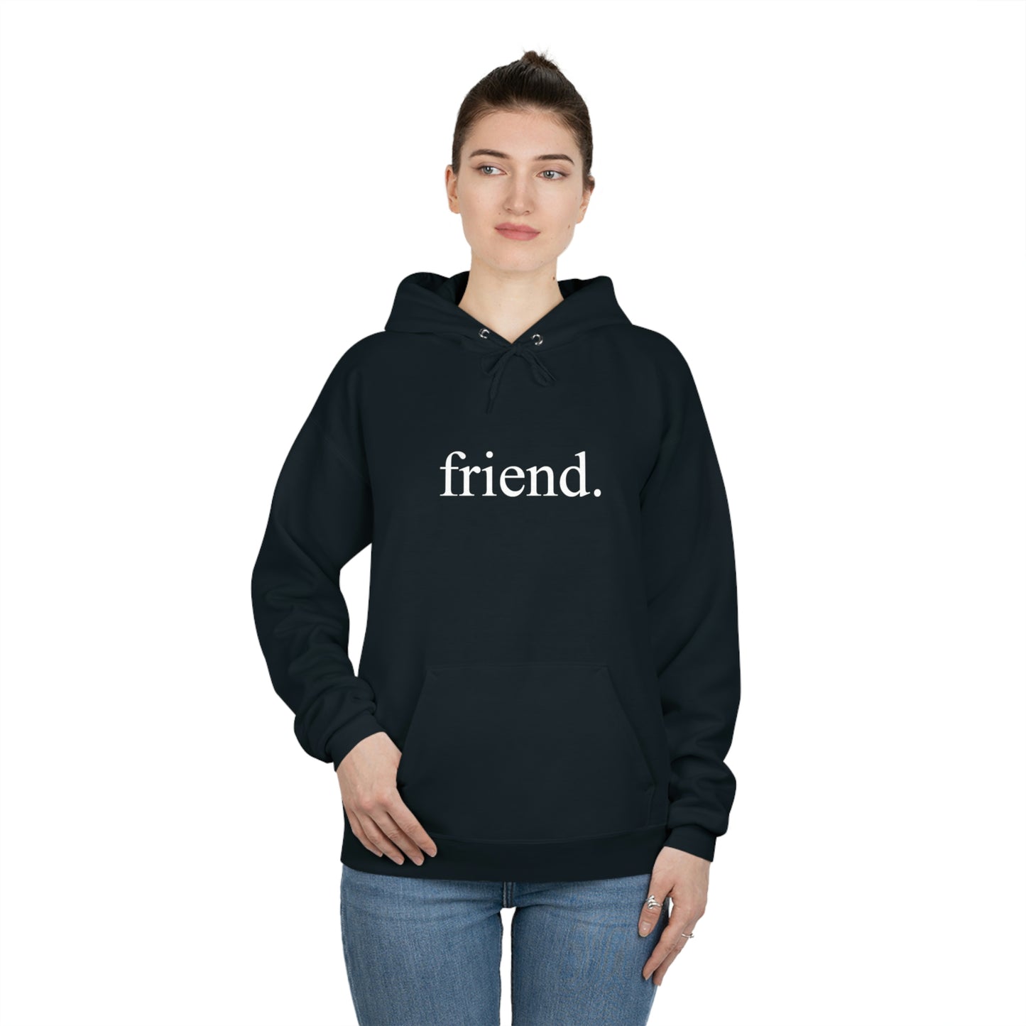 friend. white print unisex Ecosmart hoodie