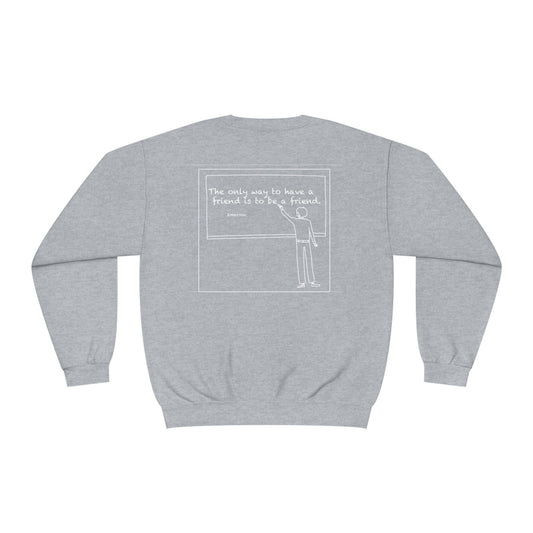 friend. Teacher w/ Emerson white ink unisex crewneck sweatshirt