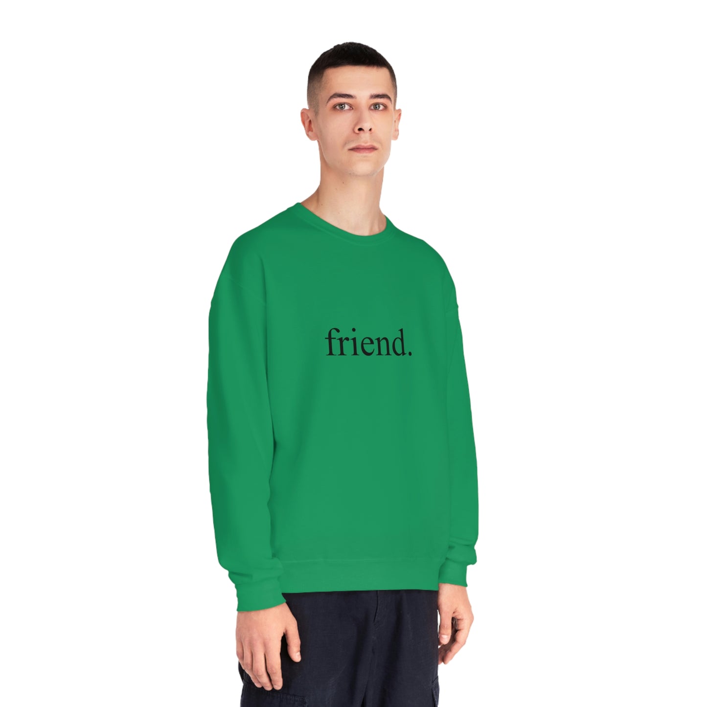 friend. black print unisex crewneck sweatshirt