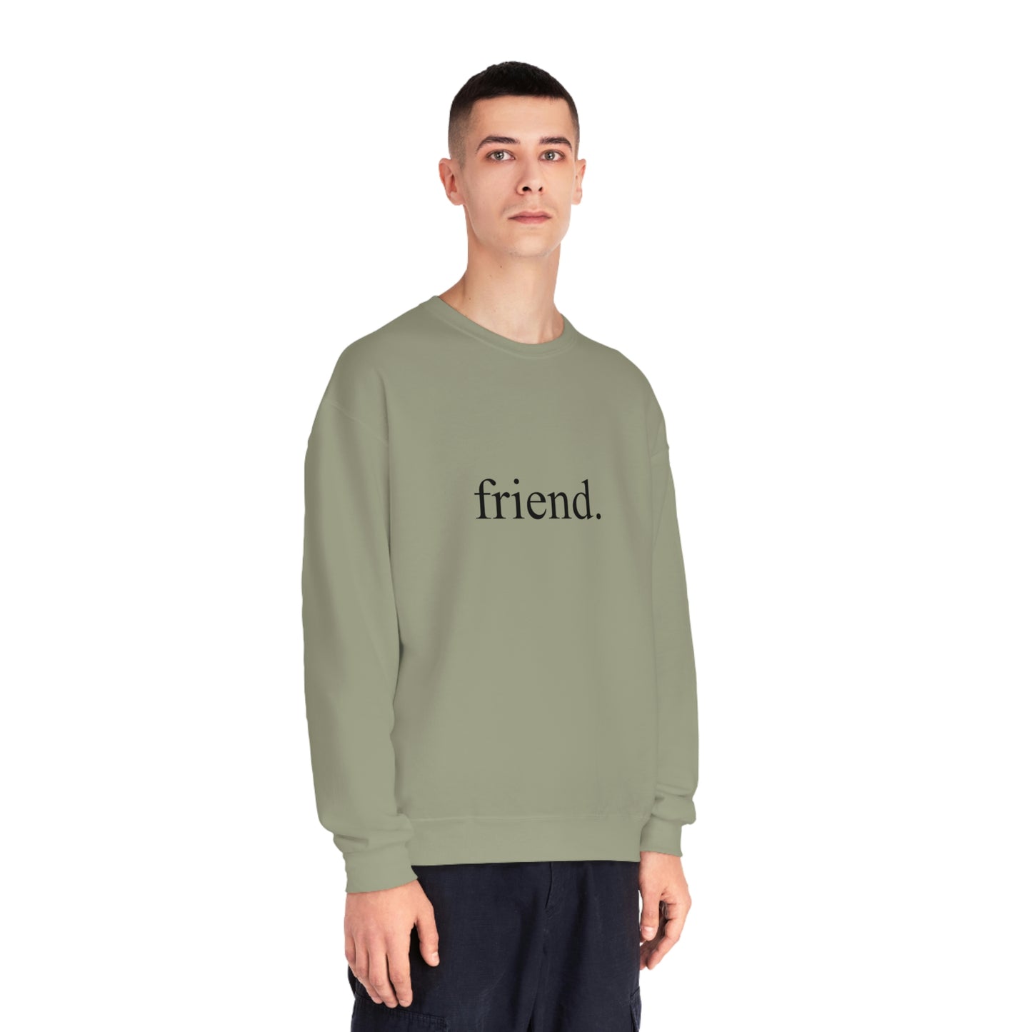 friend. black print unisex crewneck sweatshirt