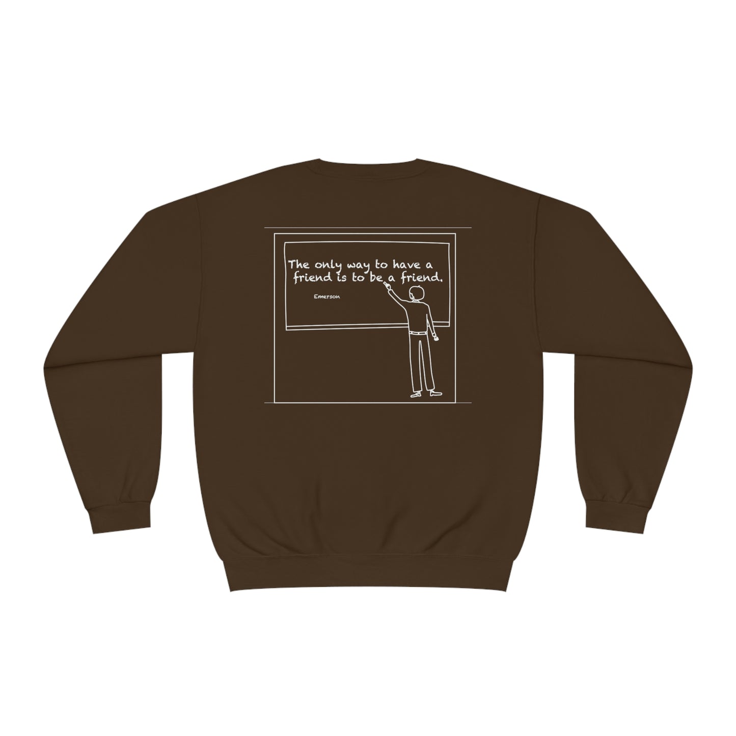 friend. Teacher w/ Emerson white ink unisex crewneck sweatshirt